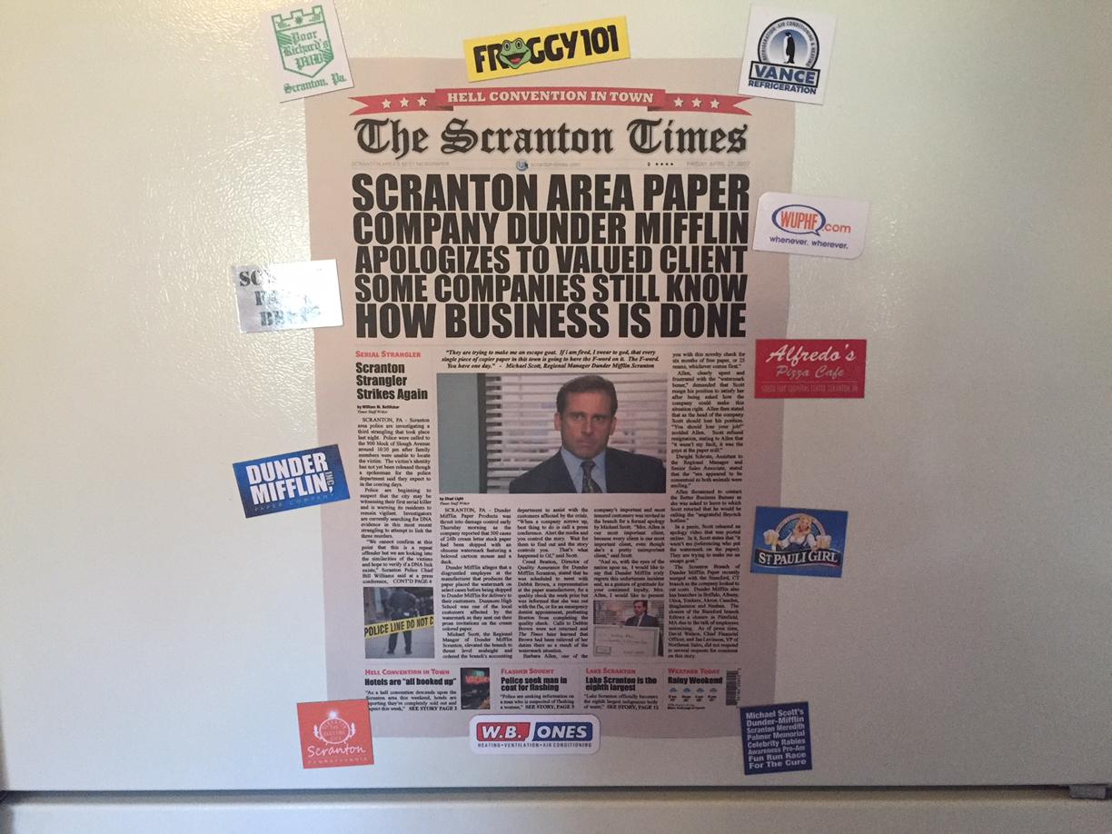 the Scranton times newspaper r/DunderMifflin
