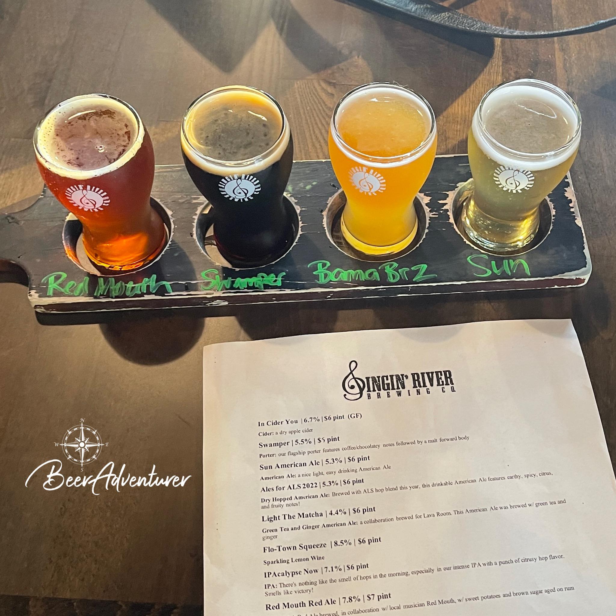 Had a flight a Singing River Brewing in Florence Alabama, all the beers I had are well above