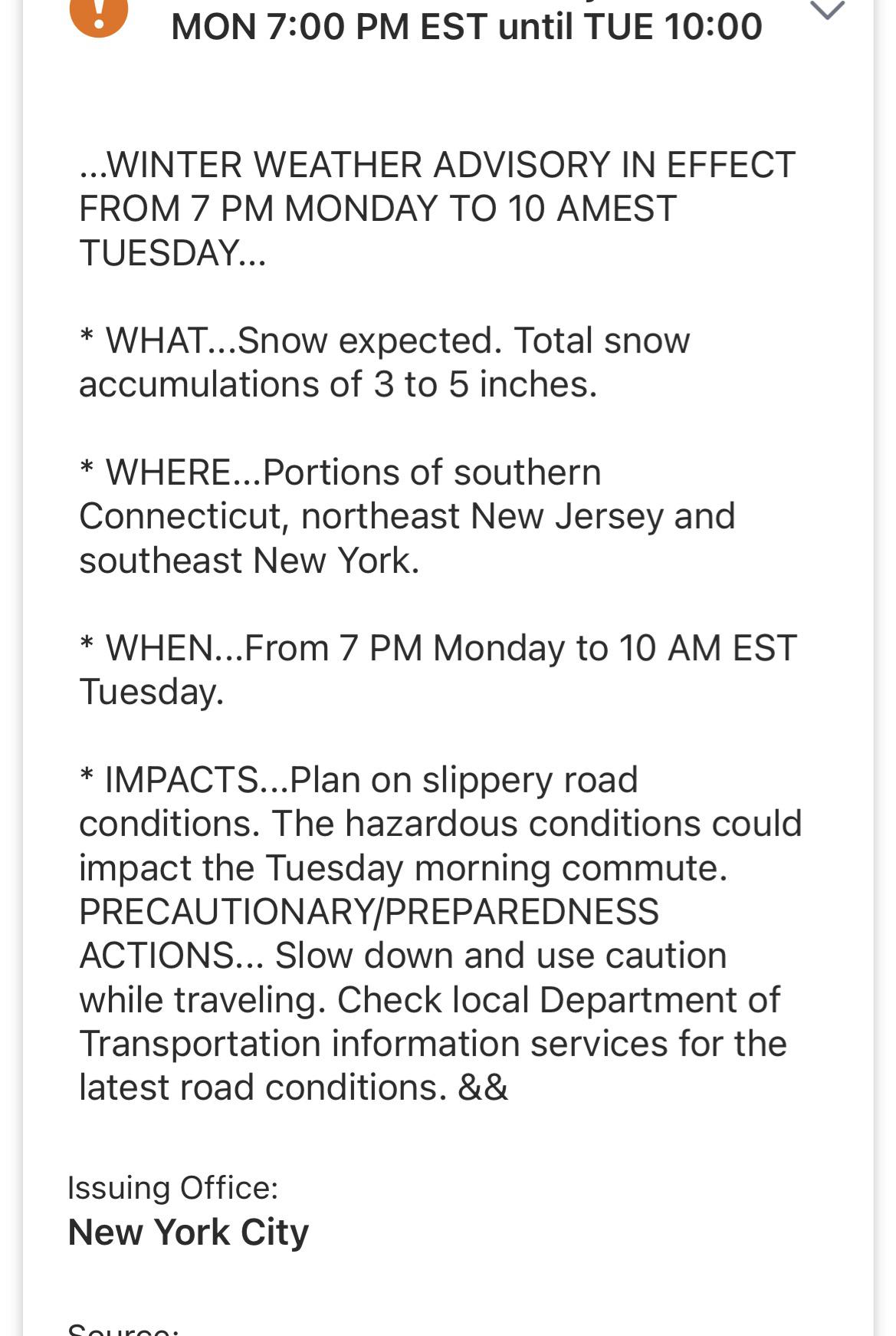There it goes , first winter weather advisory of the season coming at the end of February r