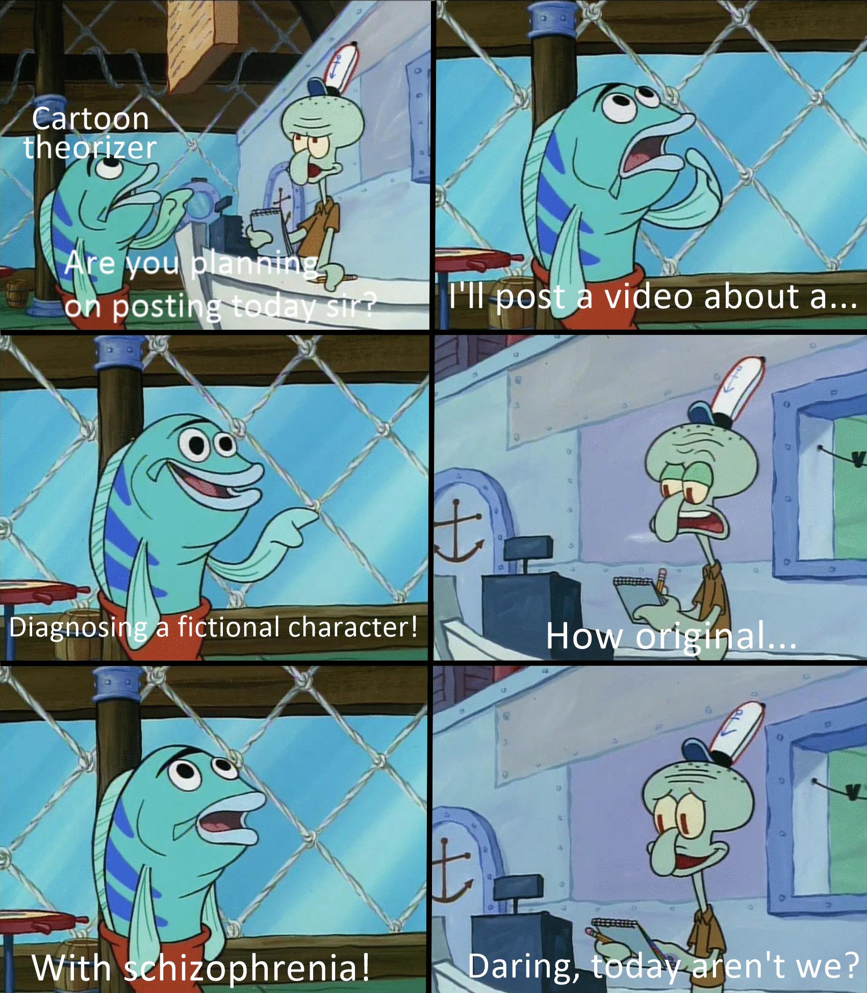 Made a meme about cartoon theorizers diagnosing every fictional