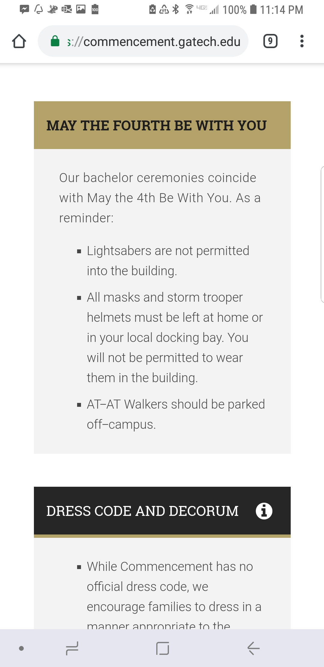 gatech fall 2023 commencement Since graduation is on May the Fourth this year, this is what Tech put
