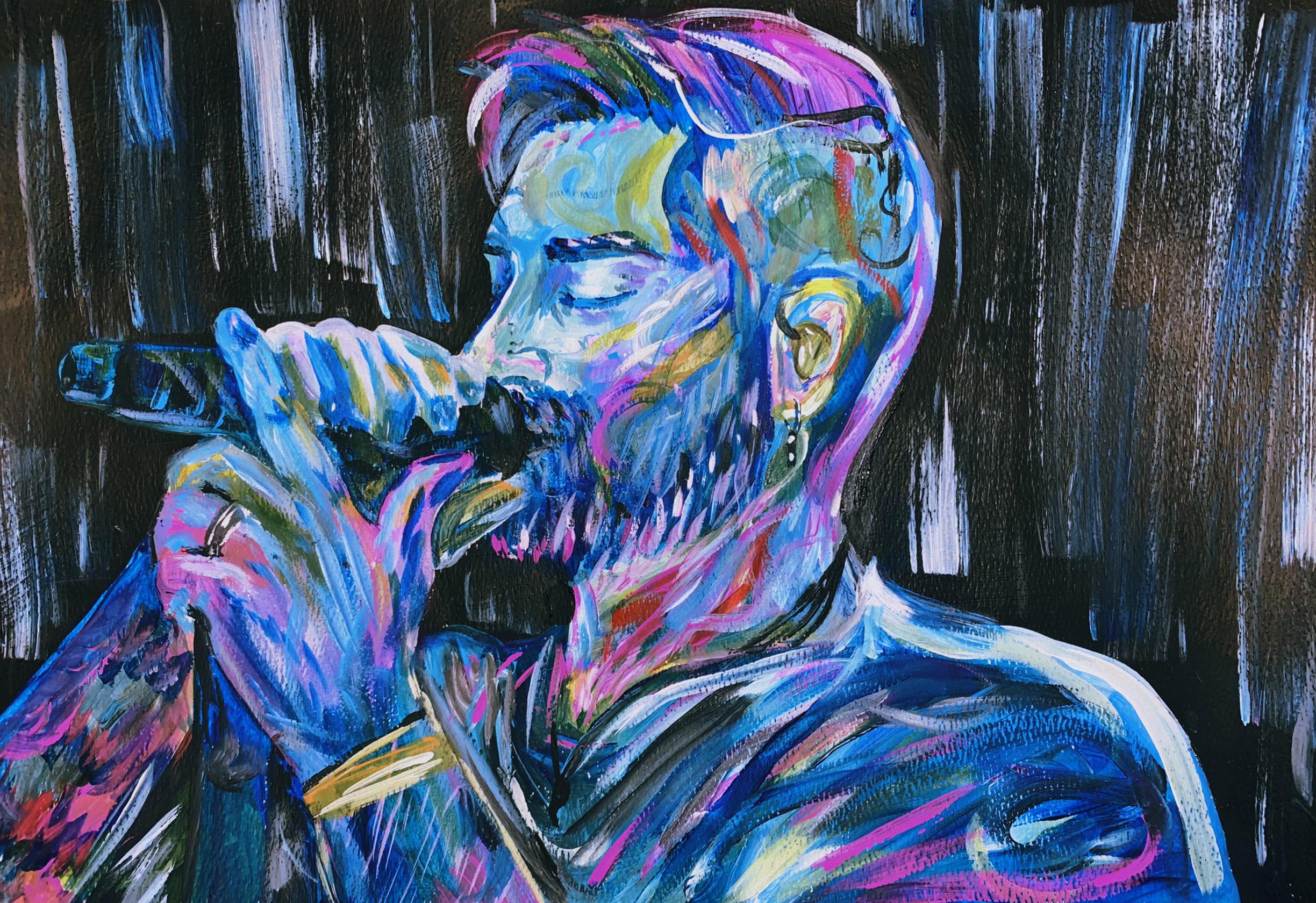 I painted Jon Bellion along with the colors I felt GSP aligned with