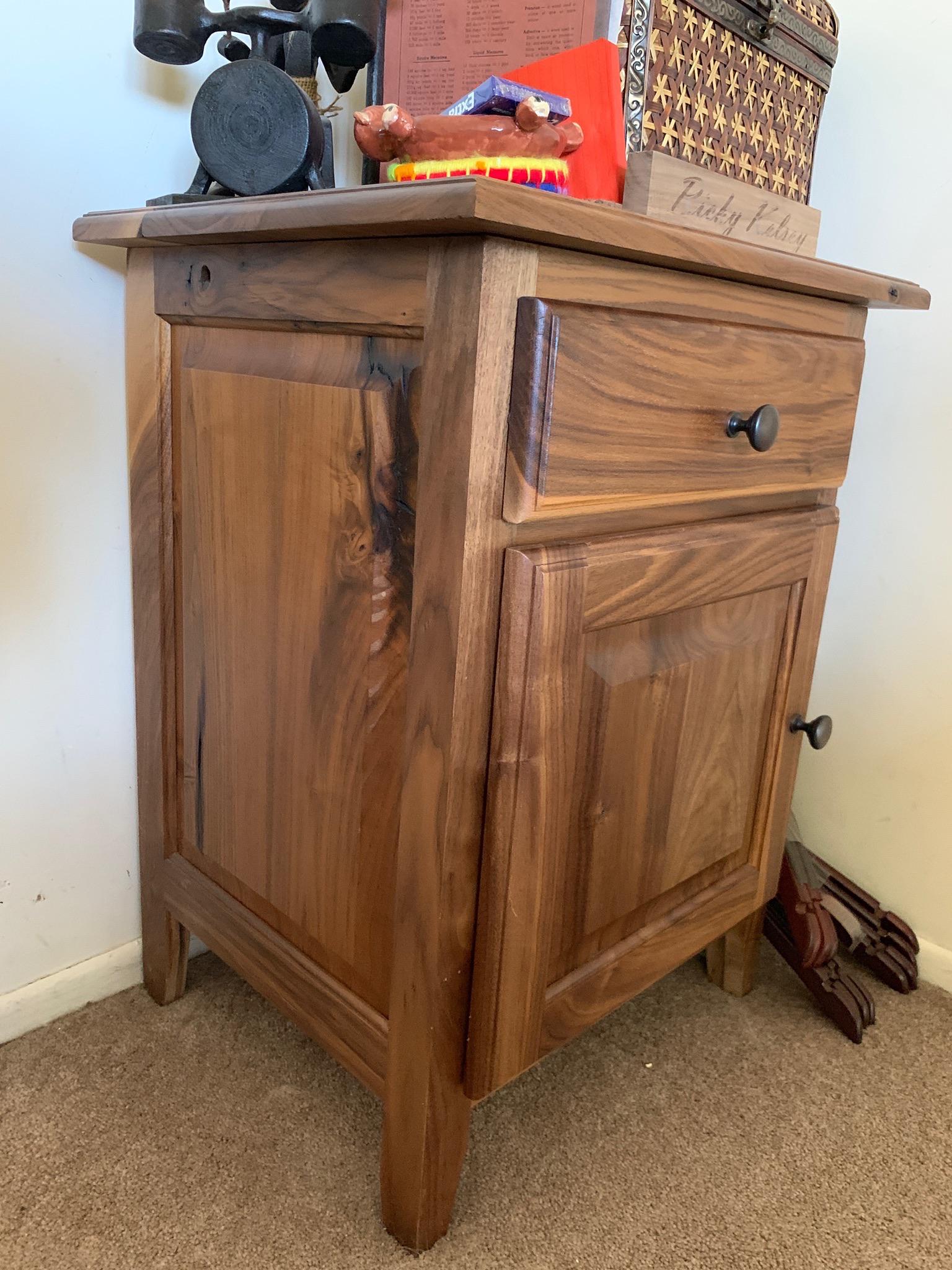 Nightstand I made in wood shop r/woodworking