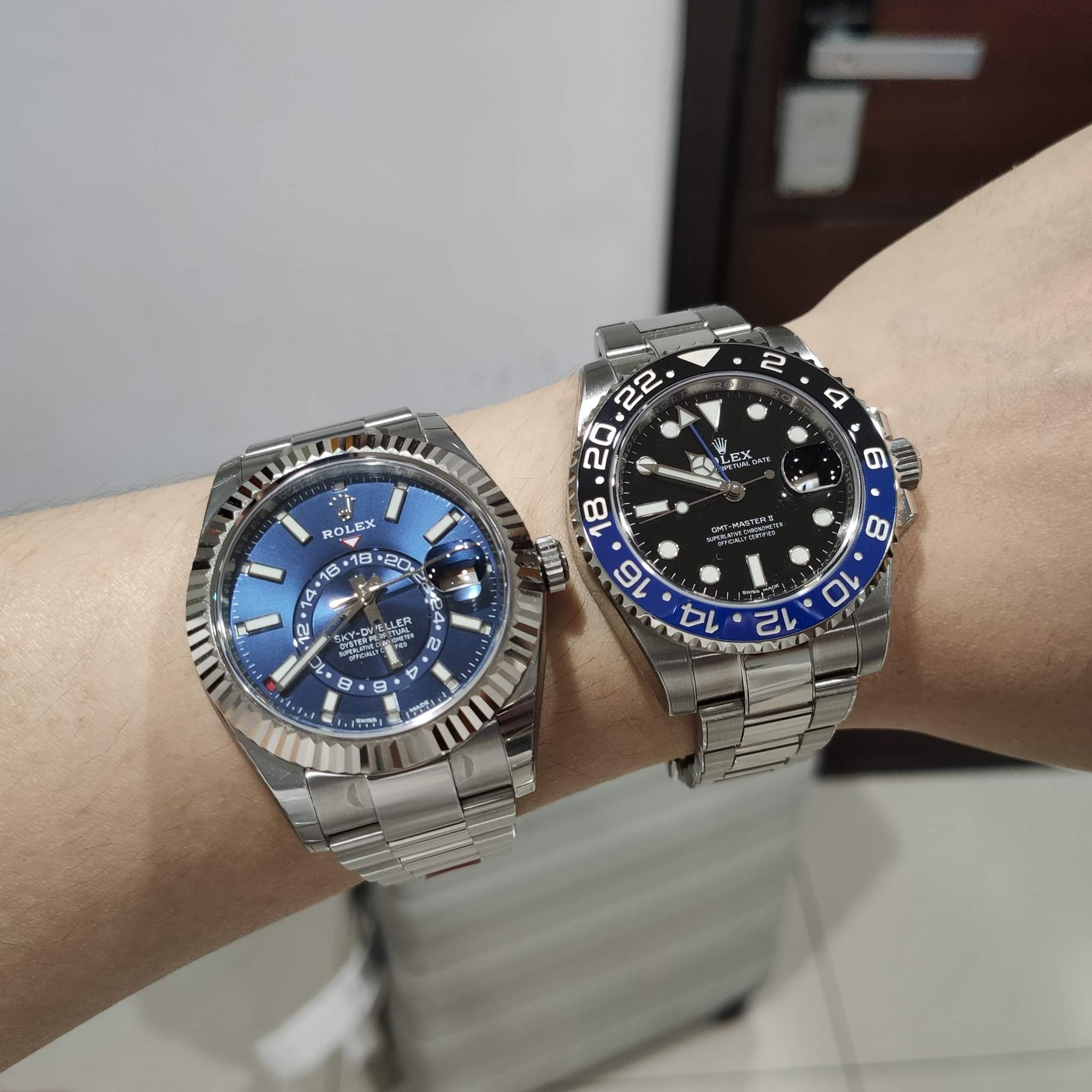 I just got blue Sky Dweller from my AD. I took a photo with Batman for