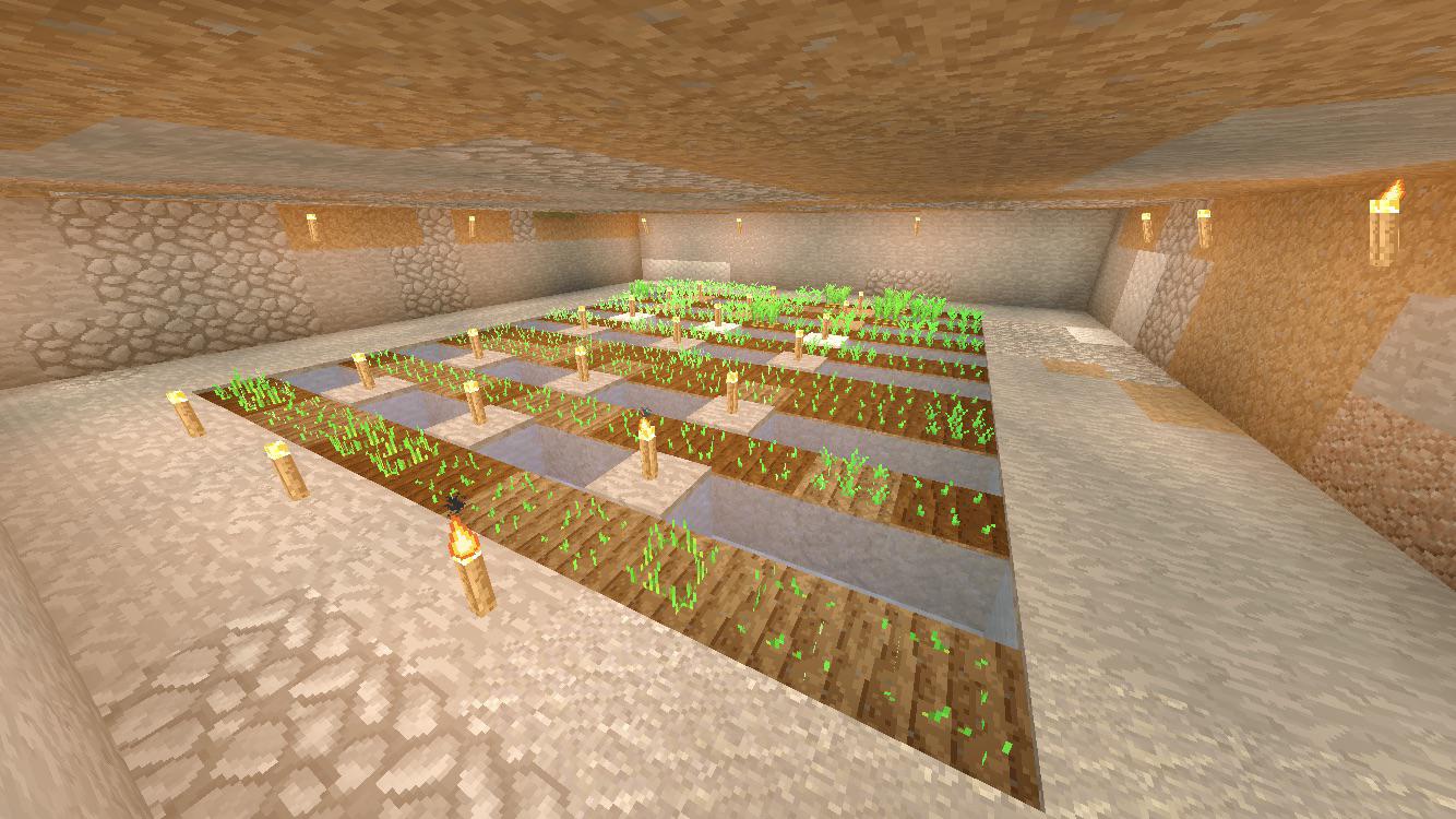 I made an underground farm Minecraft