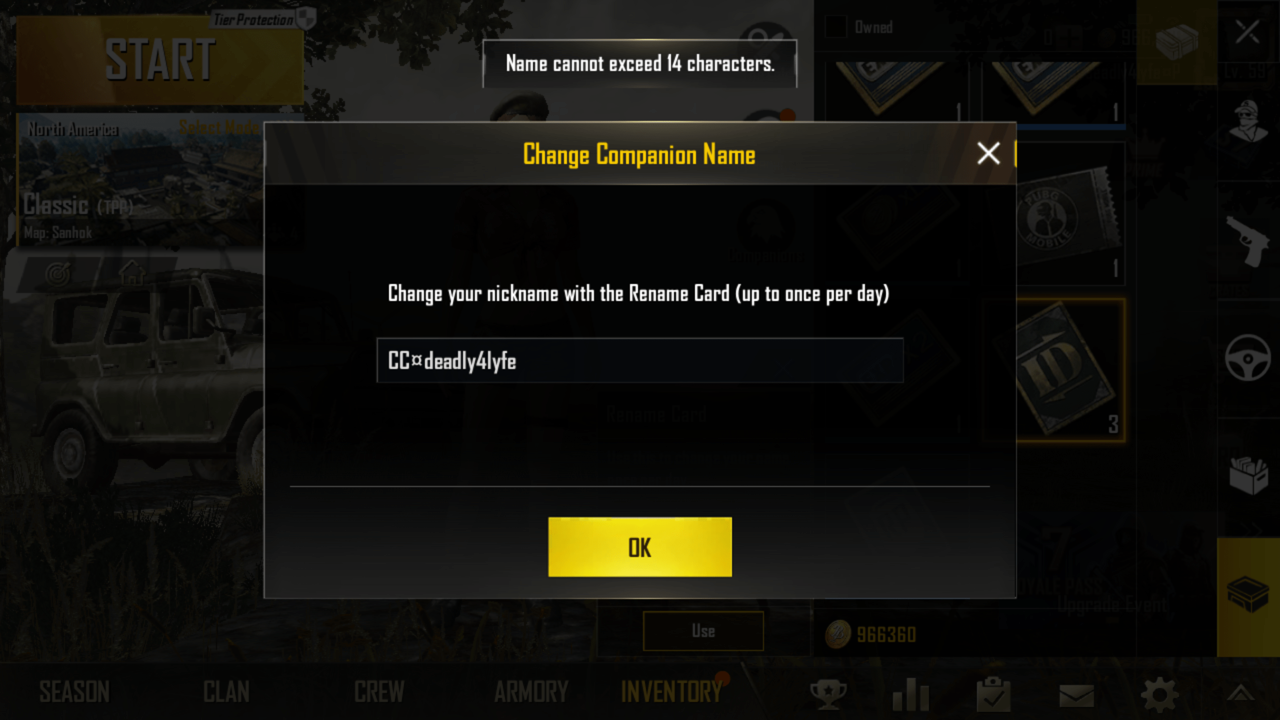 Glitch? I want do change my name but it says my name
