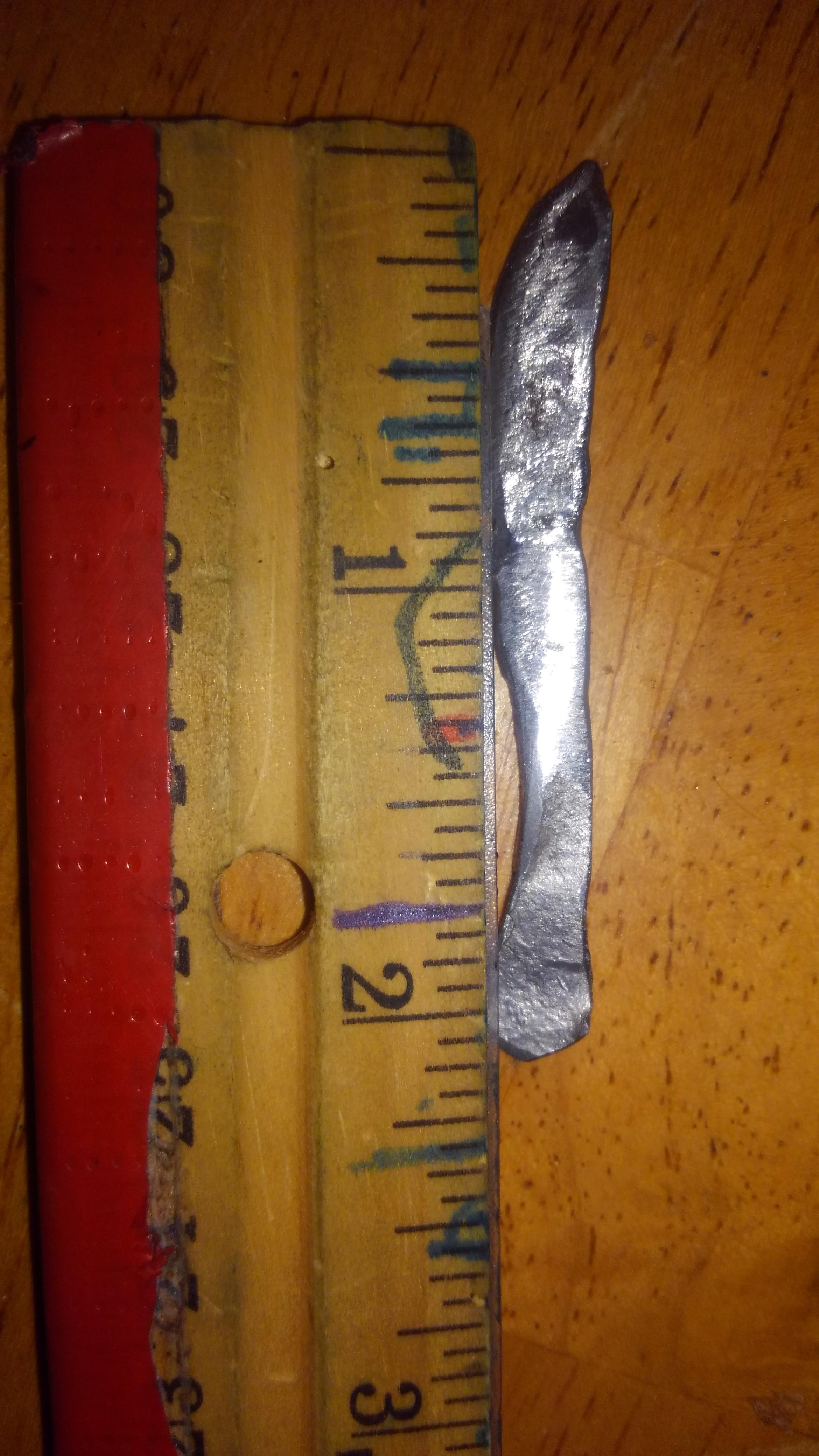 First knife on my new anvil, made in 20 minutes. No just a hammer and an anvil