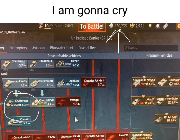 I remember the days if rich in the before times Warthunder