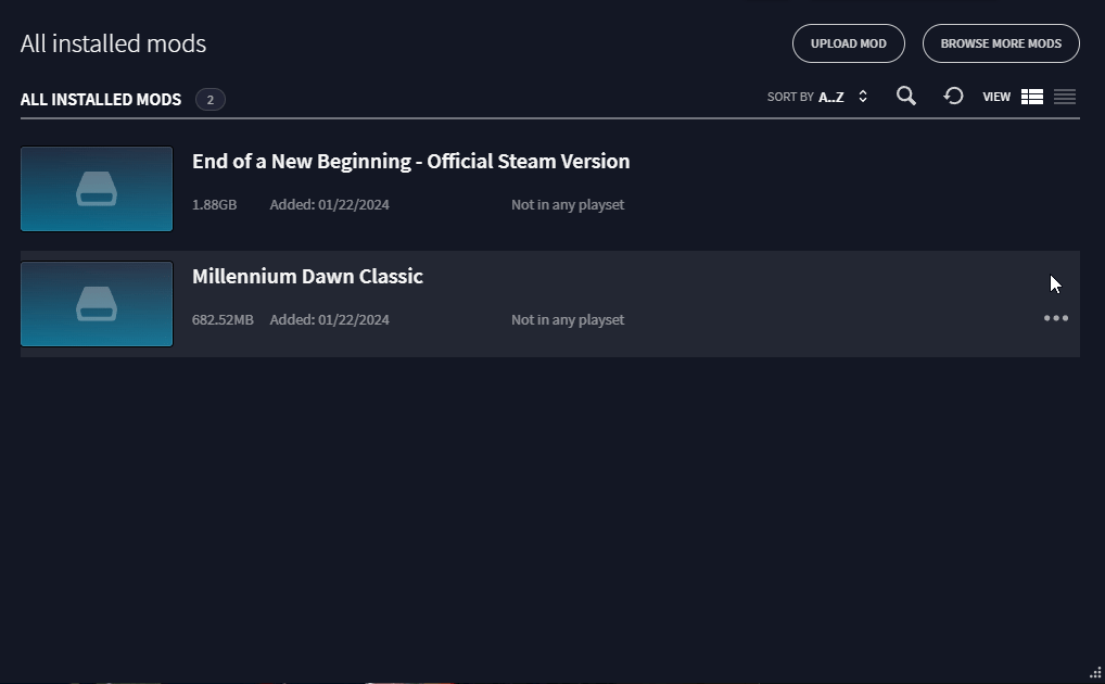 Why can't i activate any mods in the launcher? It's also says "Not in