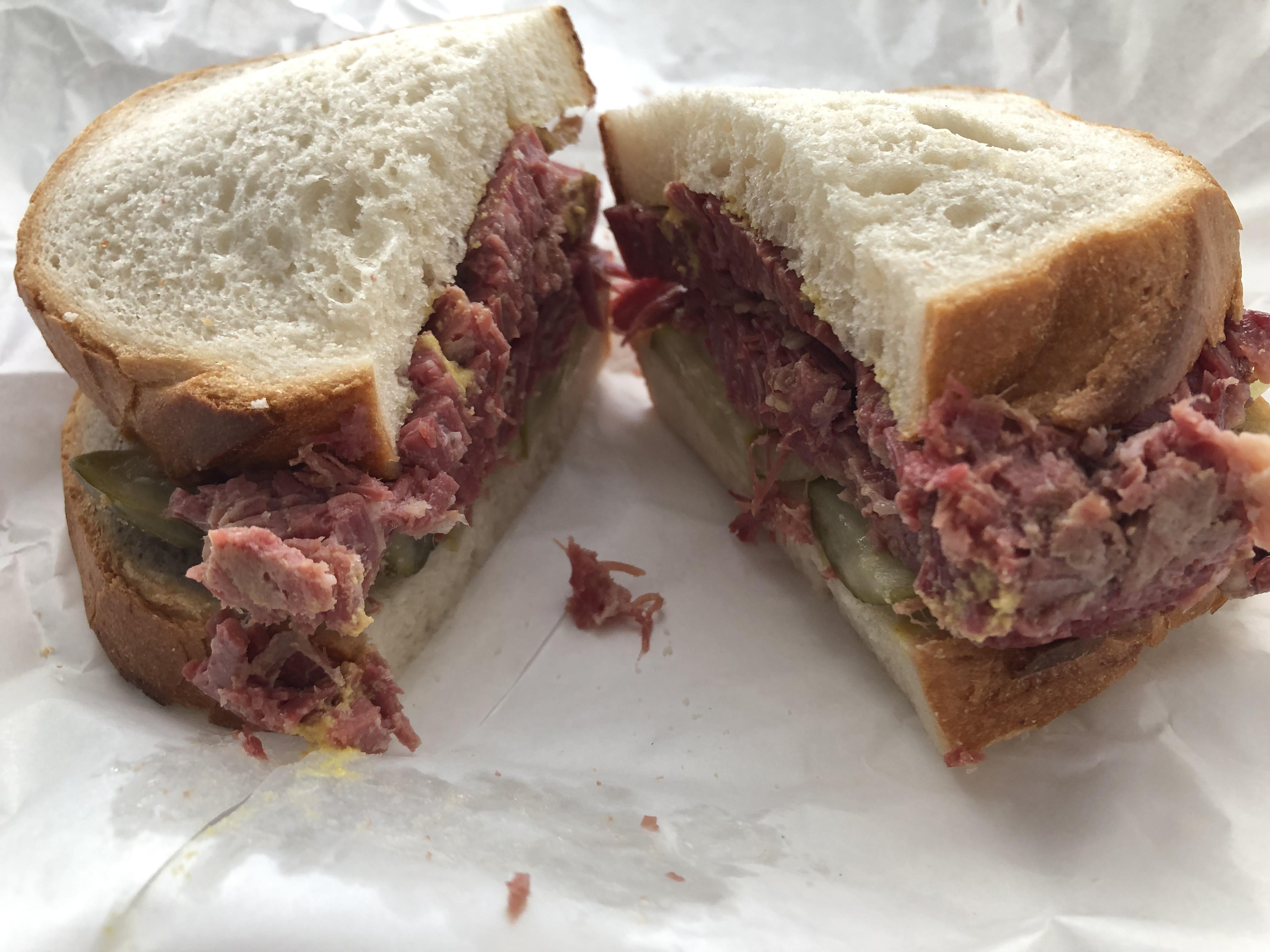 Where in Leeds can you get high quality salt beef sandwiches and potato