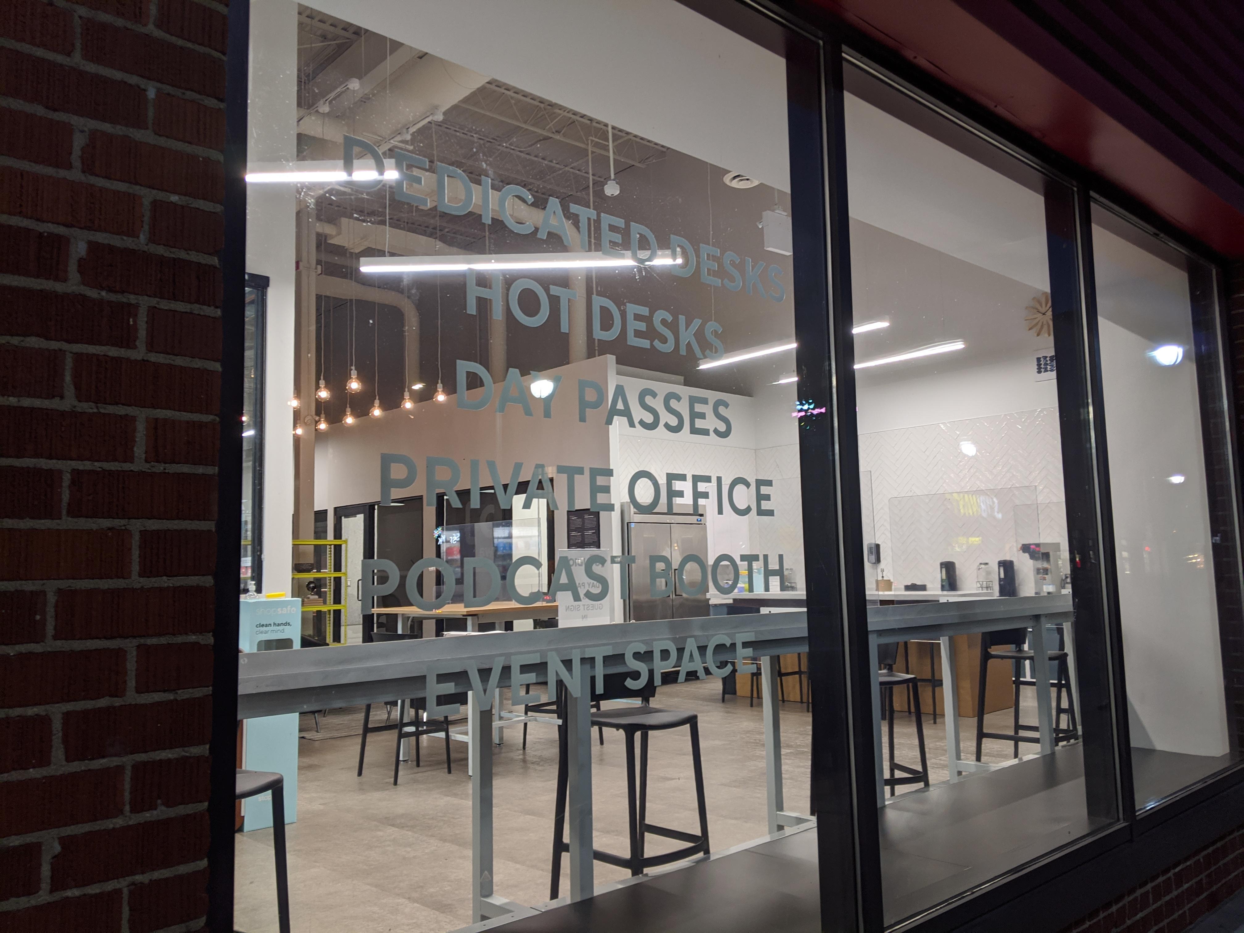 Staples near me has "Dedicated Desks, Hot Desks, Day Passes, Private