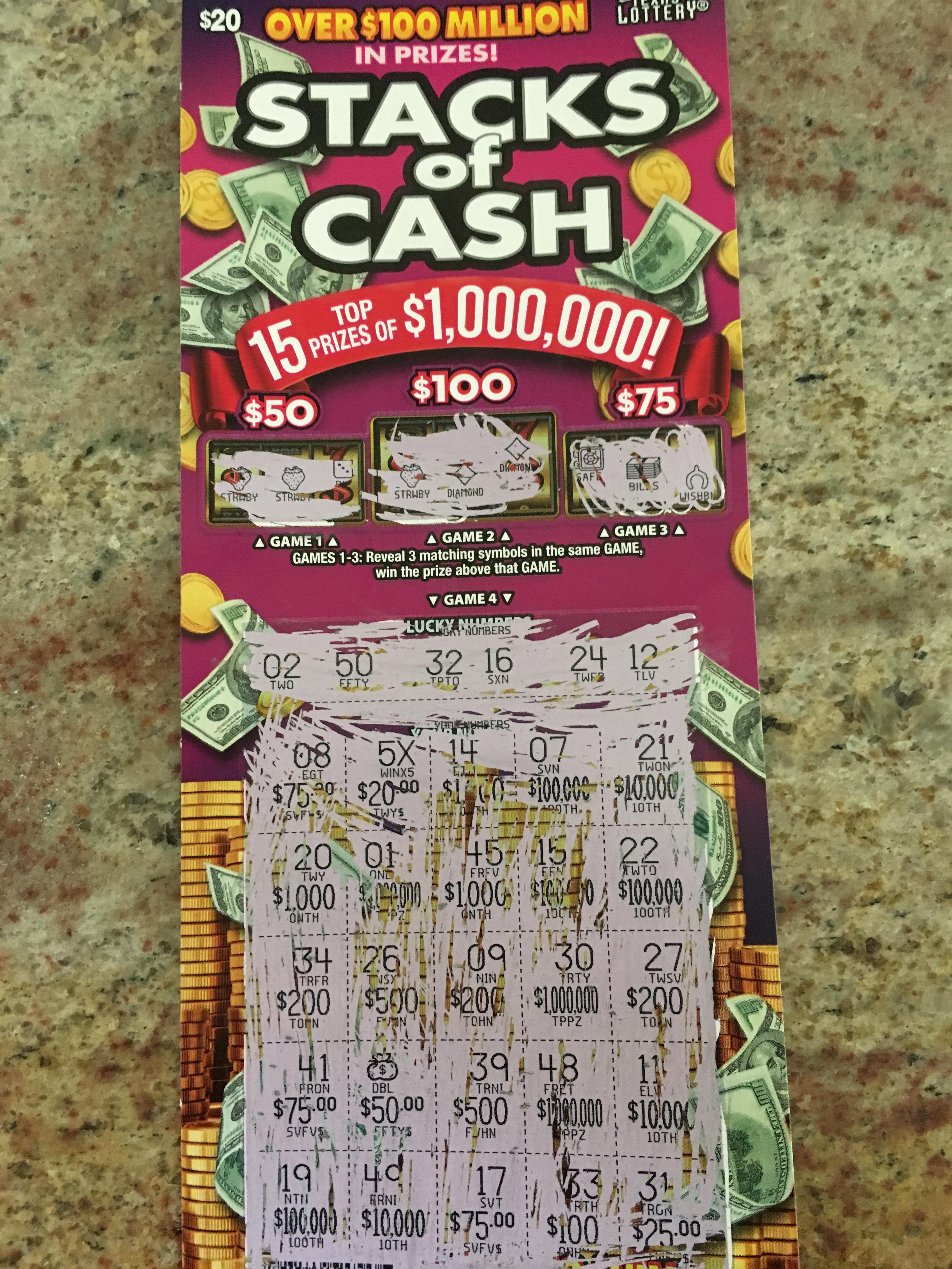Won 200 on 20 Scratcher in San Antonio, Texas r/Lottery