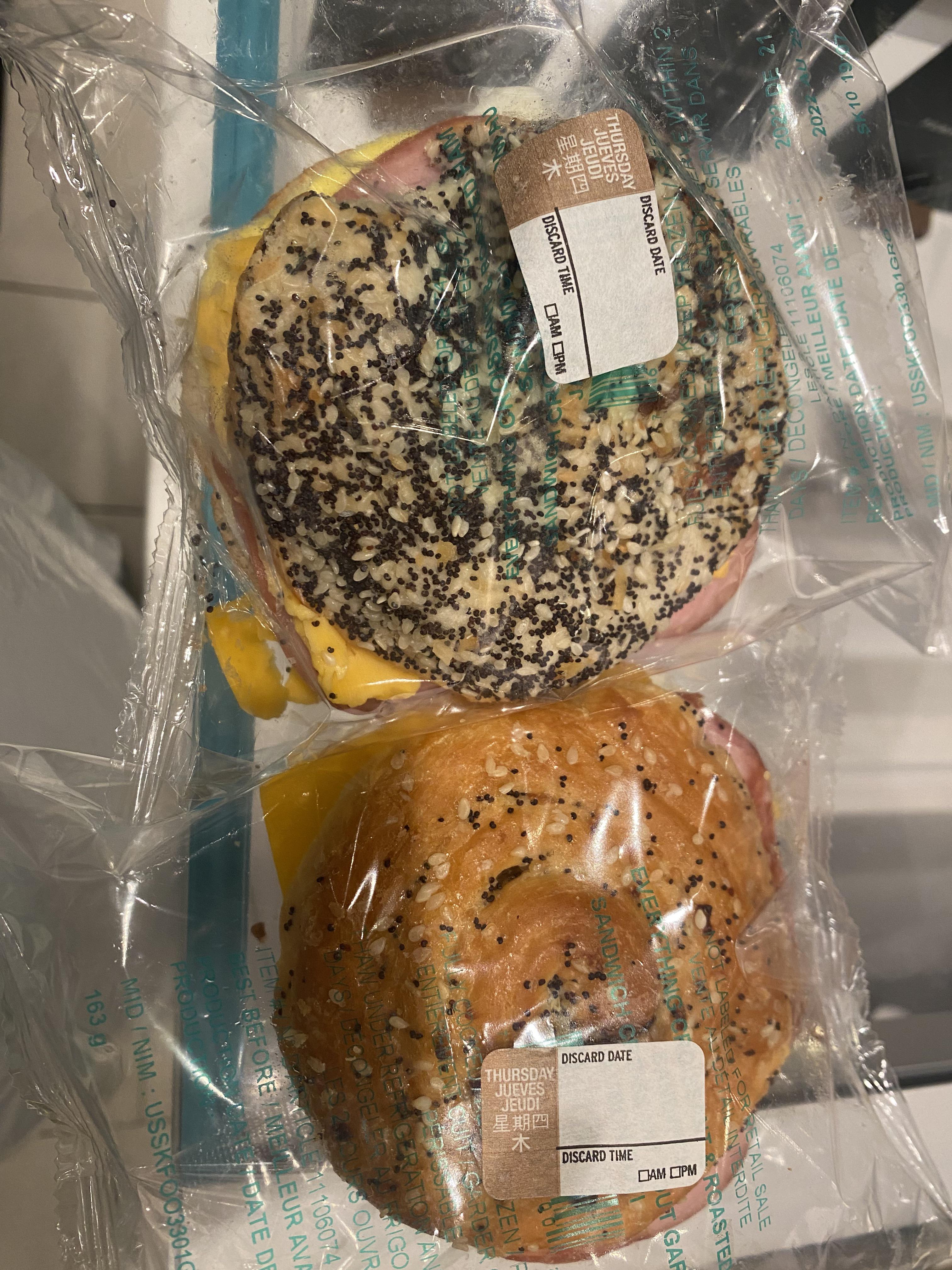 got to love Starbucks consistency (Everything croissant roasted ham