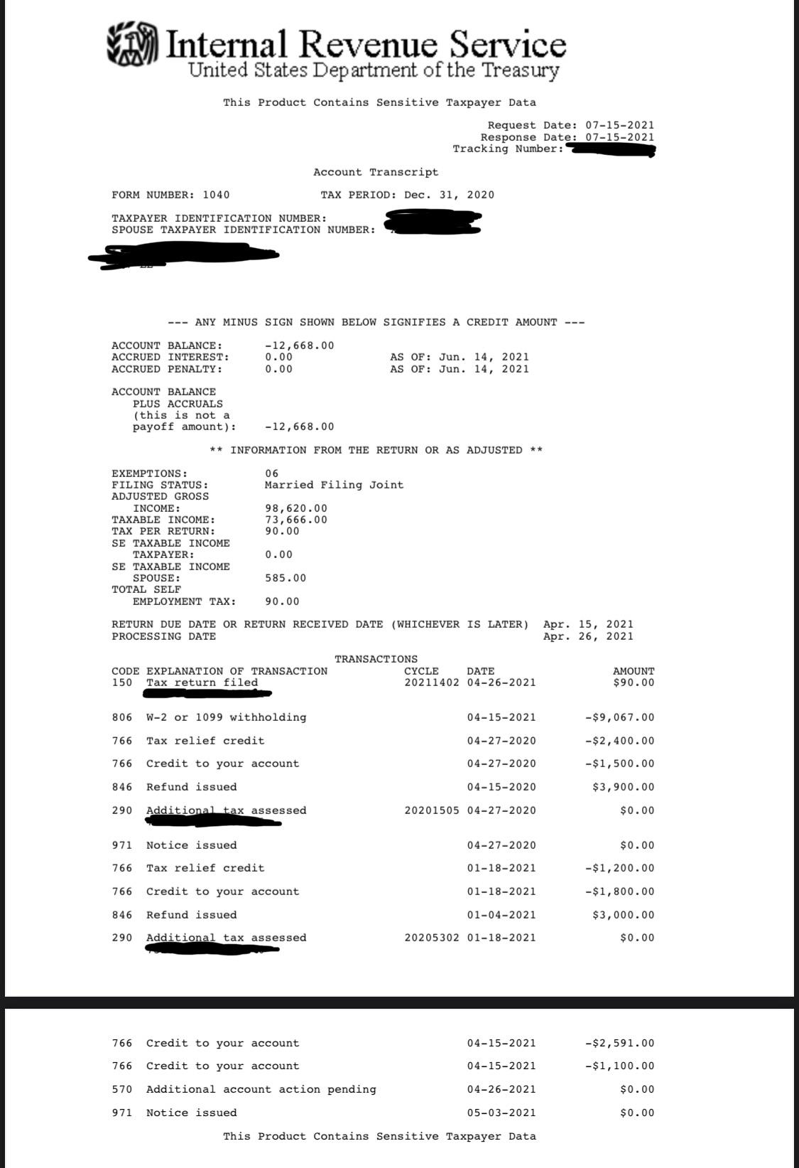 Tax return in review; CTC pending r/IRS