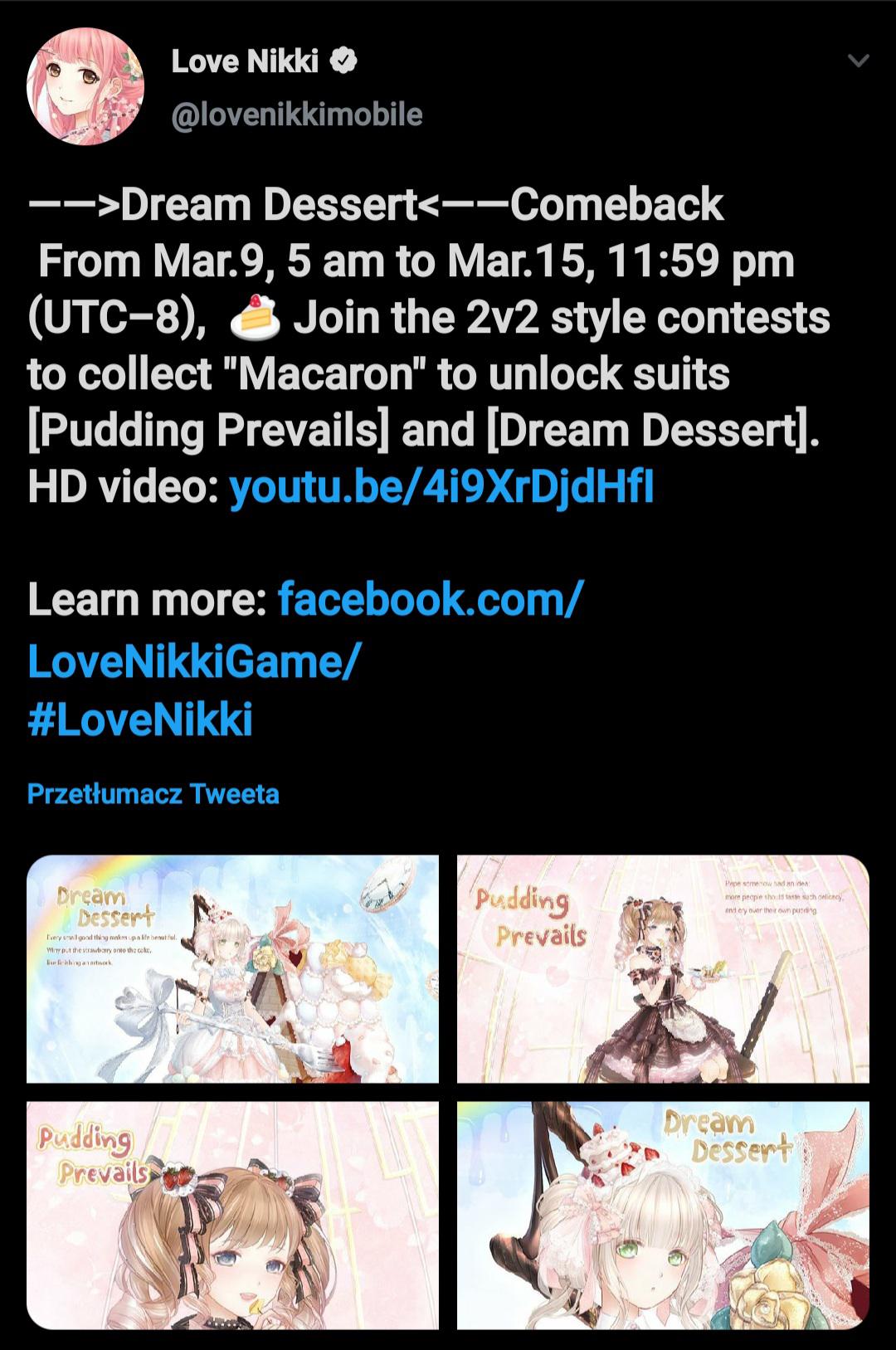 Information Dream Dessert is coming back! r/LoveNikki
