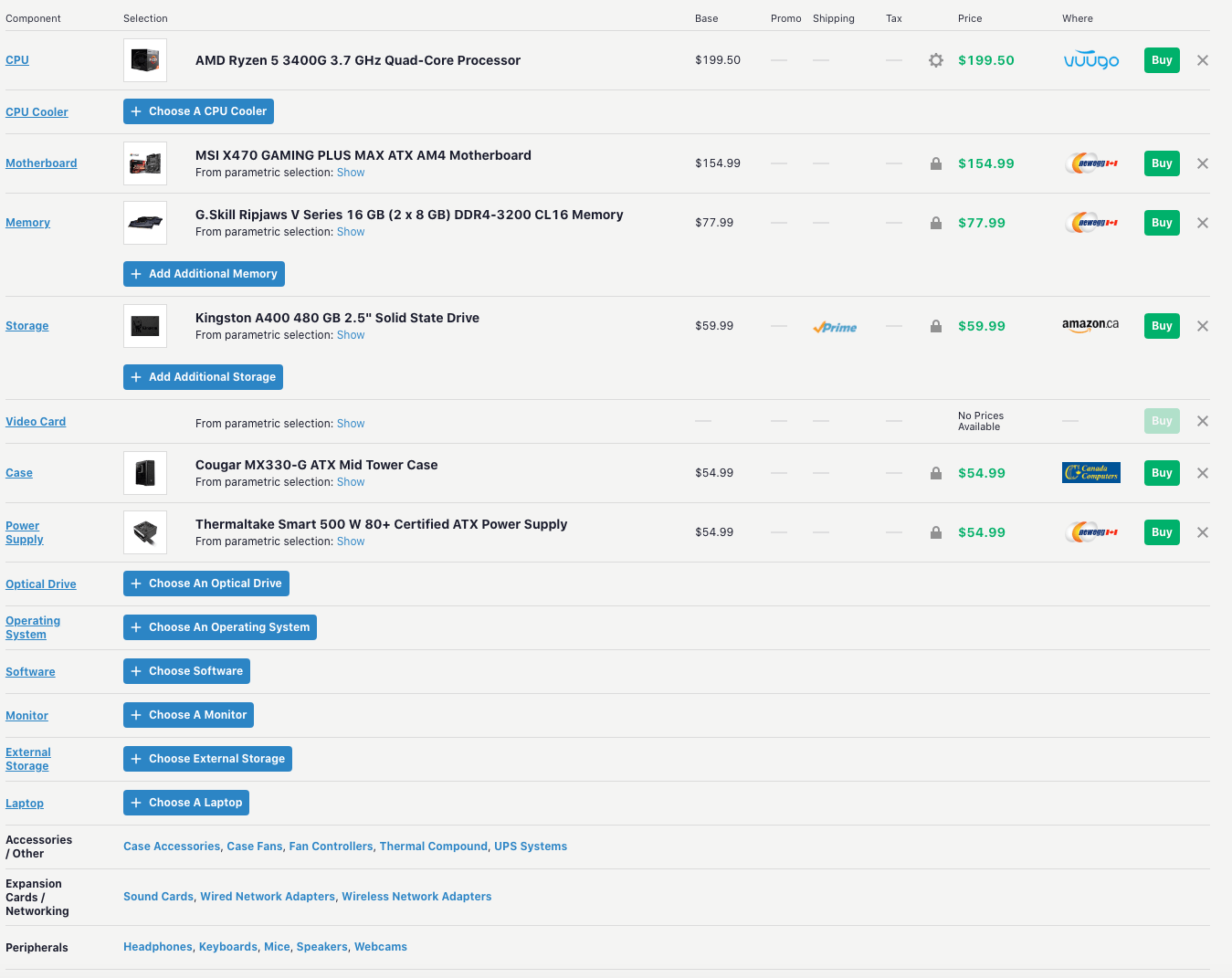 Building a PC under 1000CAD r/pcmasterrace