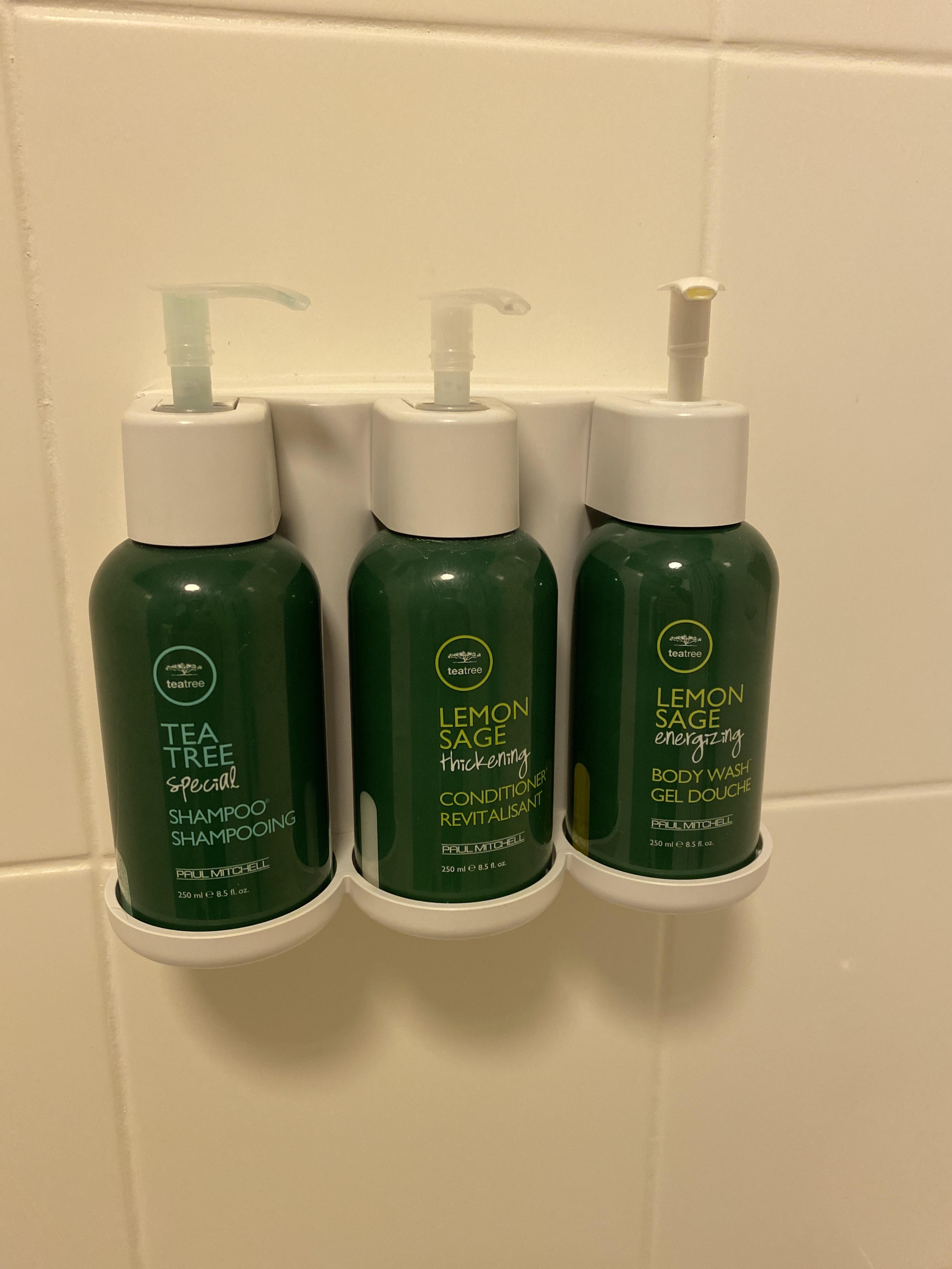 The hotel I’m staying in uses larger bottles of shampoo/conditioner