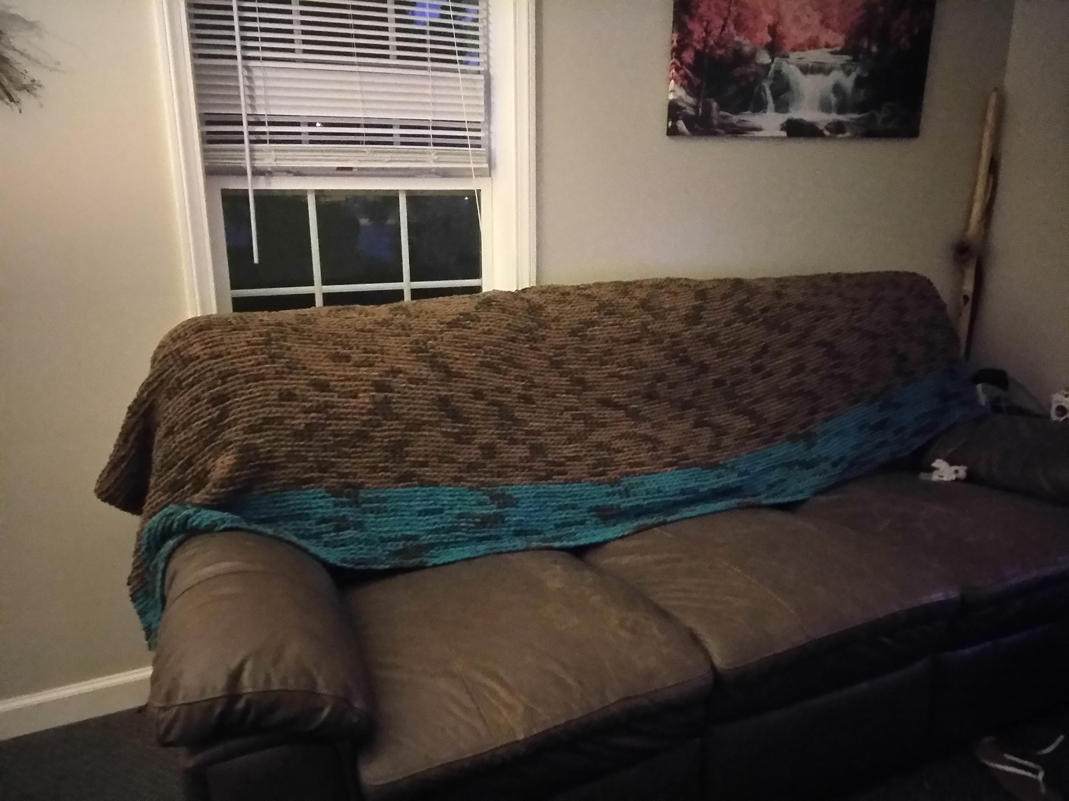 Just finished my extra tall blanket! I took several breaks in between