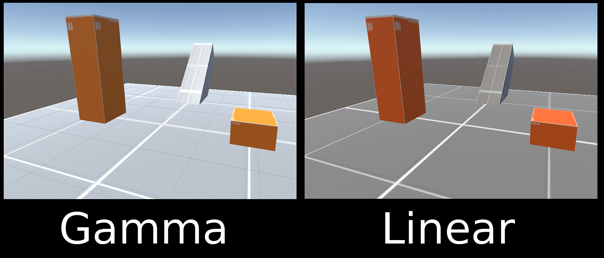 (Gamma VS Linear) Made this comparison if anybody's interested r/Unity3D