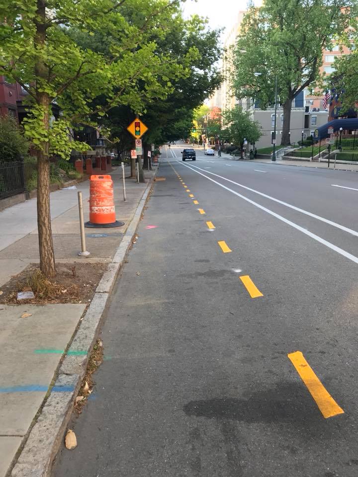 Franklin St. Bike Lane Progress! r/rva