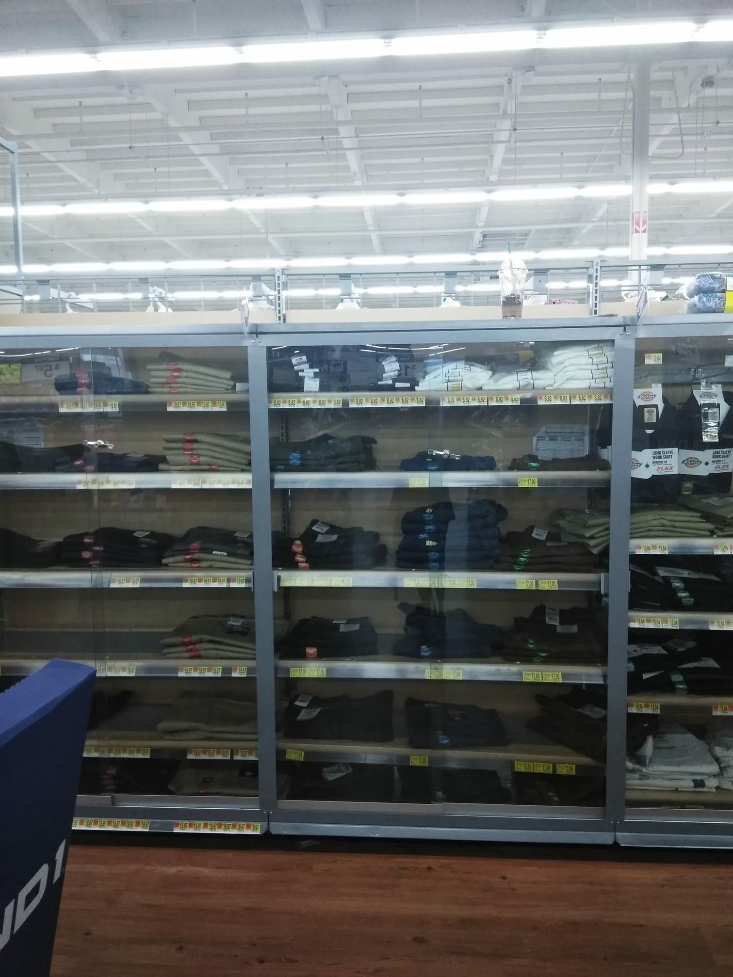 Not my store but it’s a Walmart close to me and yes that’s clothes in