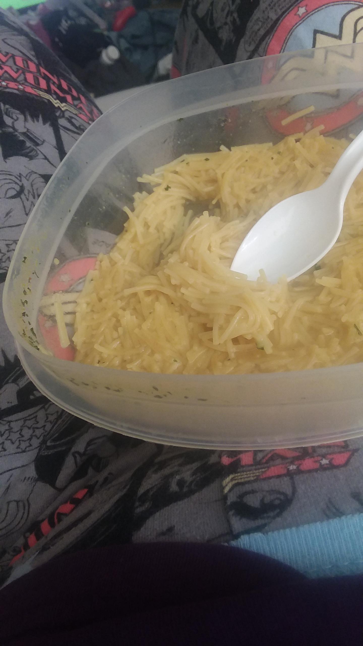 Been sick with food poisoning trying to eat noodles r/shittyfoodporn