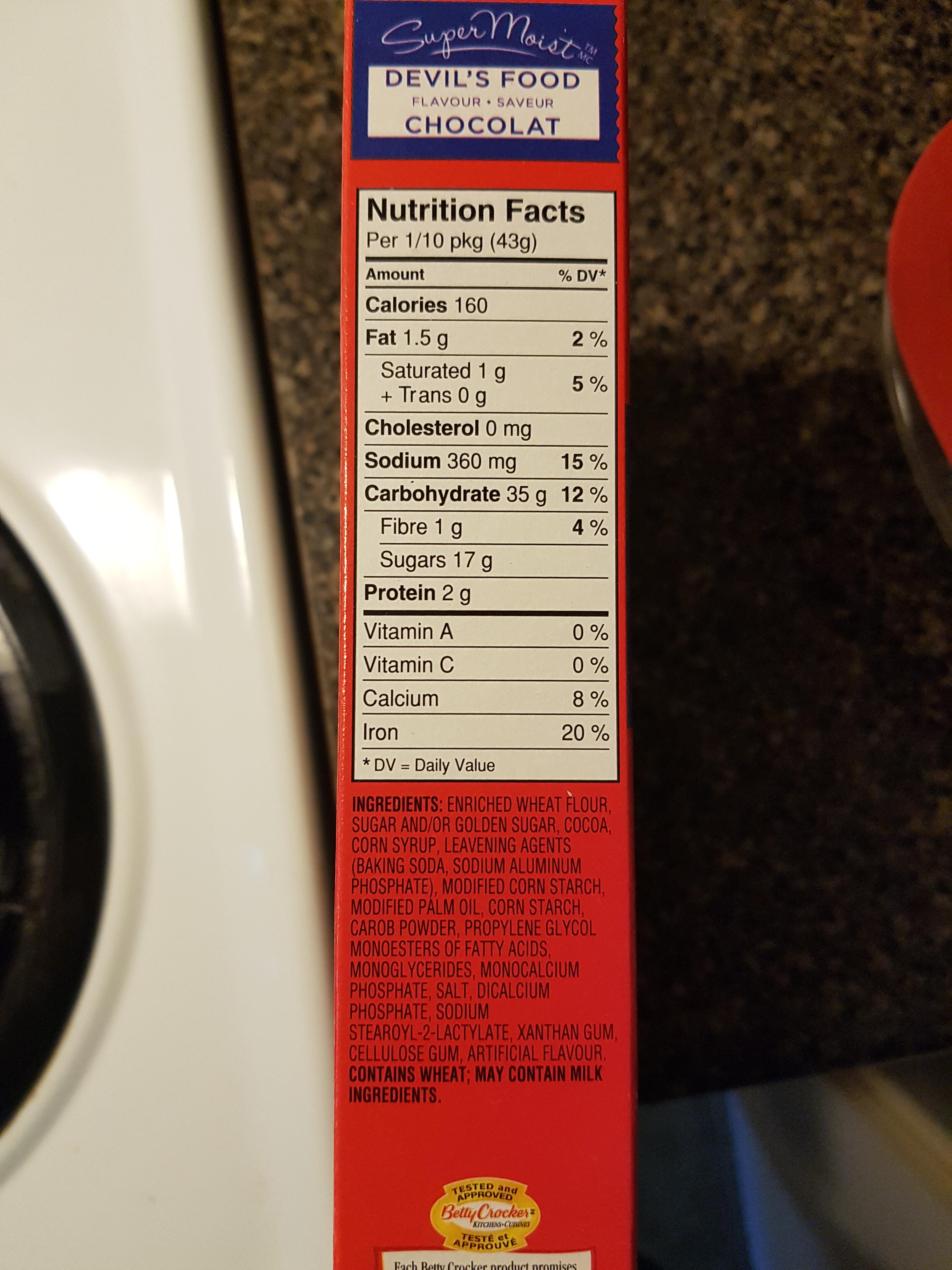 Downfall of boxed cake mix, is the label showing unprepared or prepared