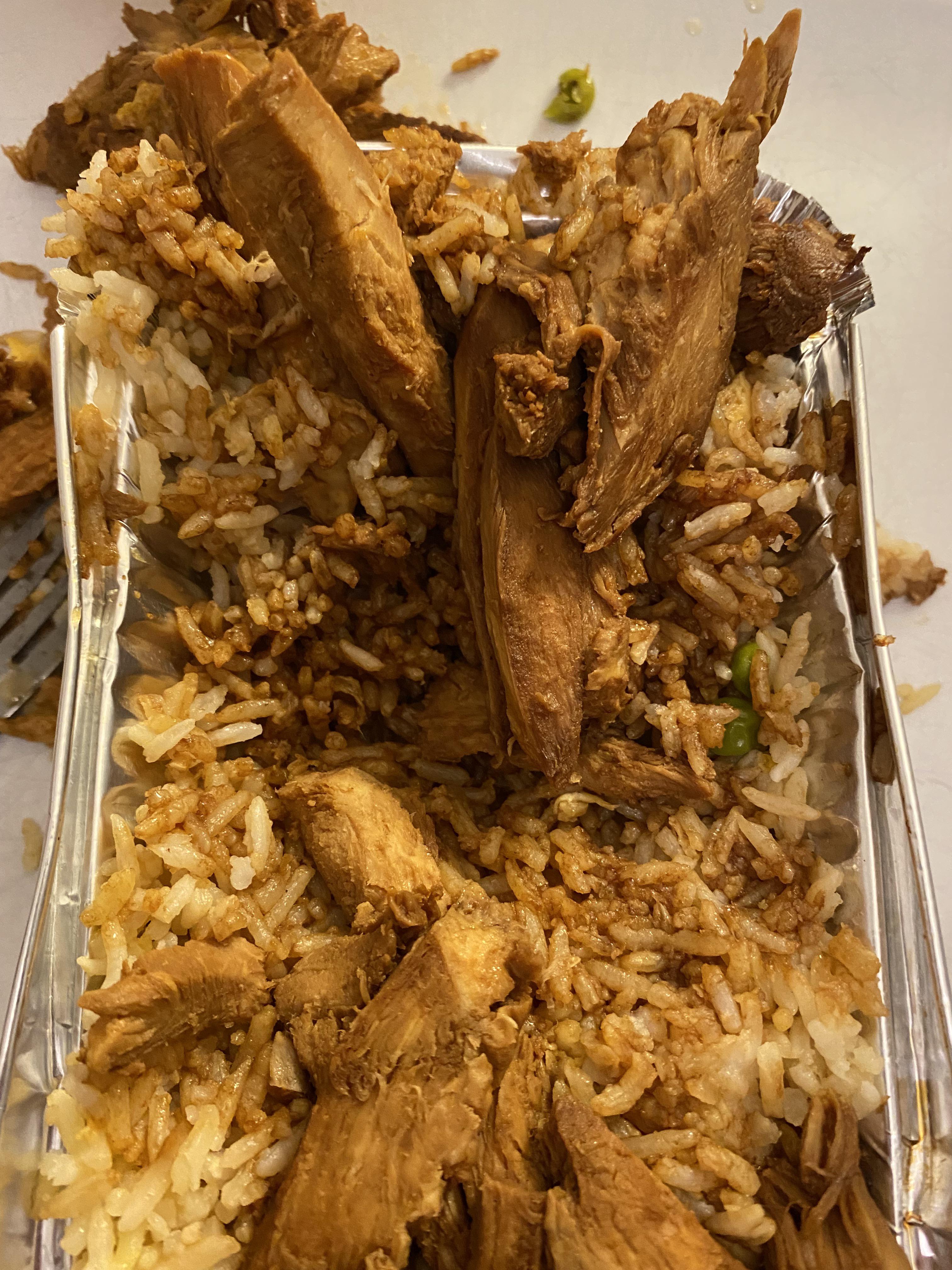Are takeaways allowed here? I present to you (brown?)chicken fried rice
