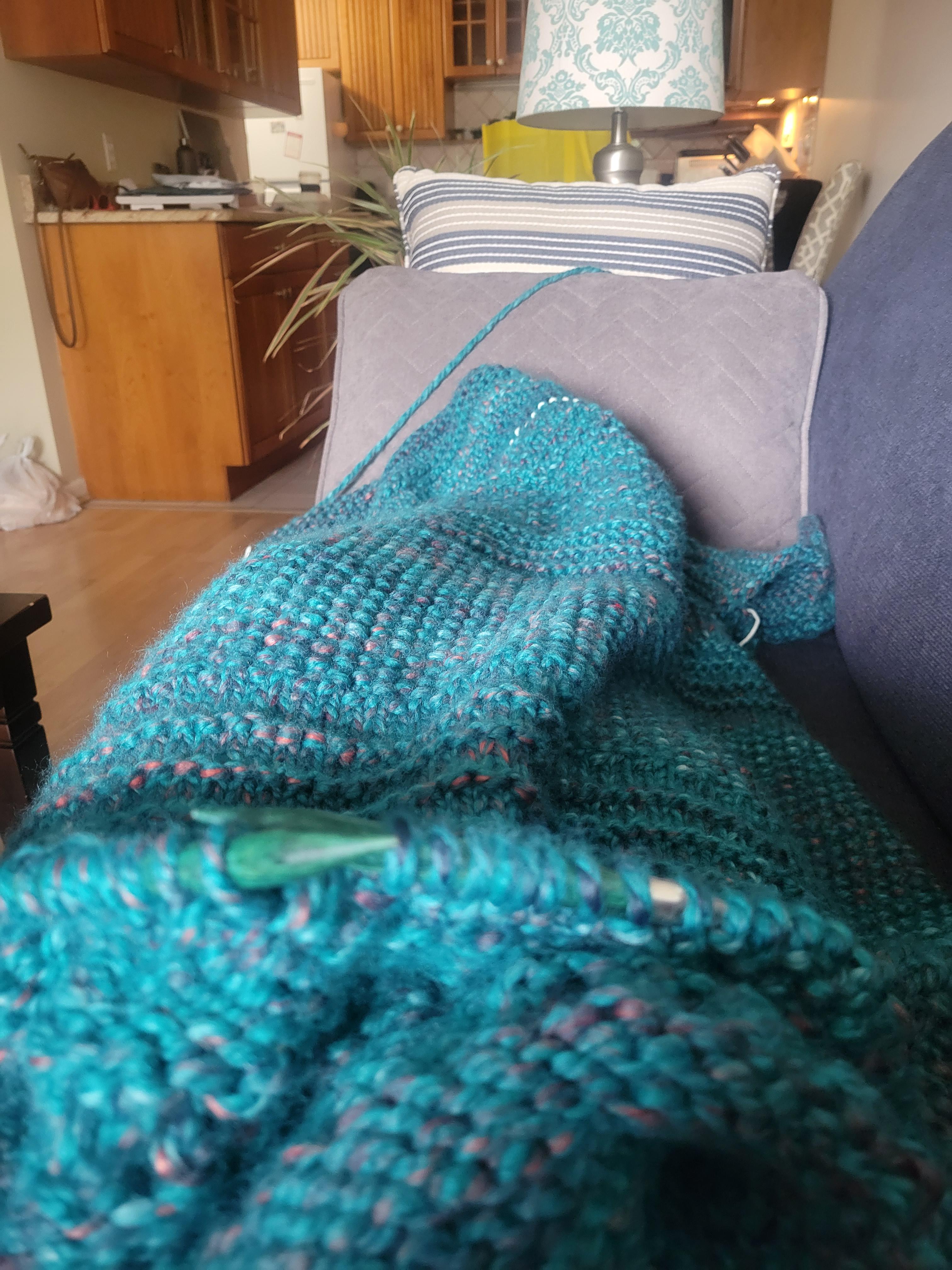 Best part of making a blanket is covering yourself with it r/knitting