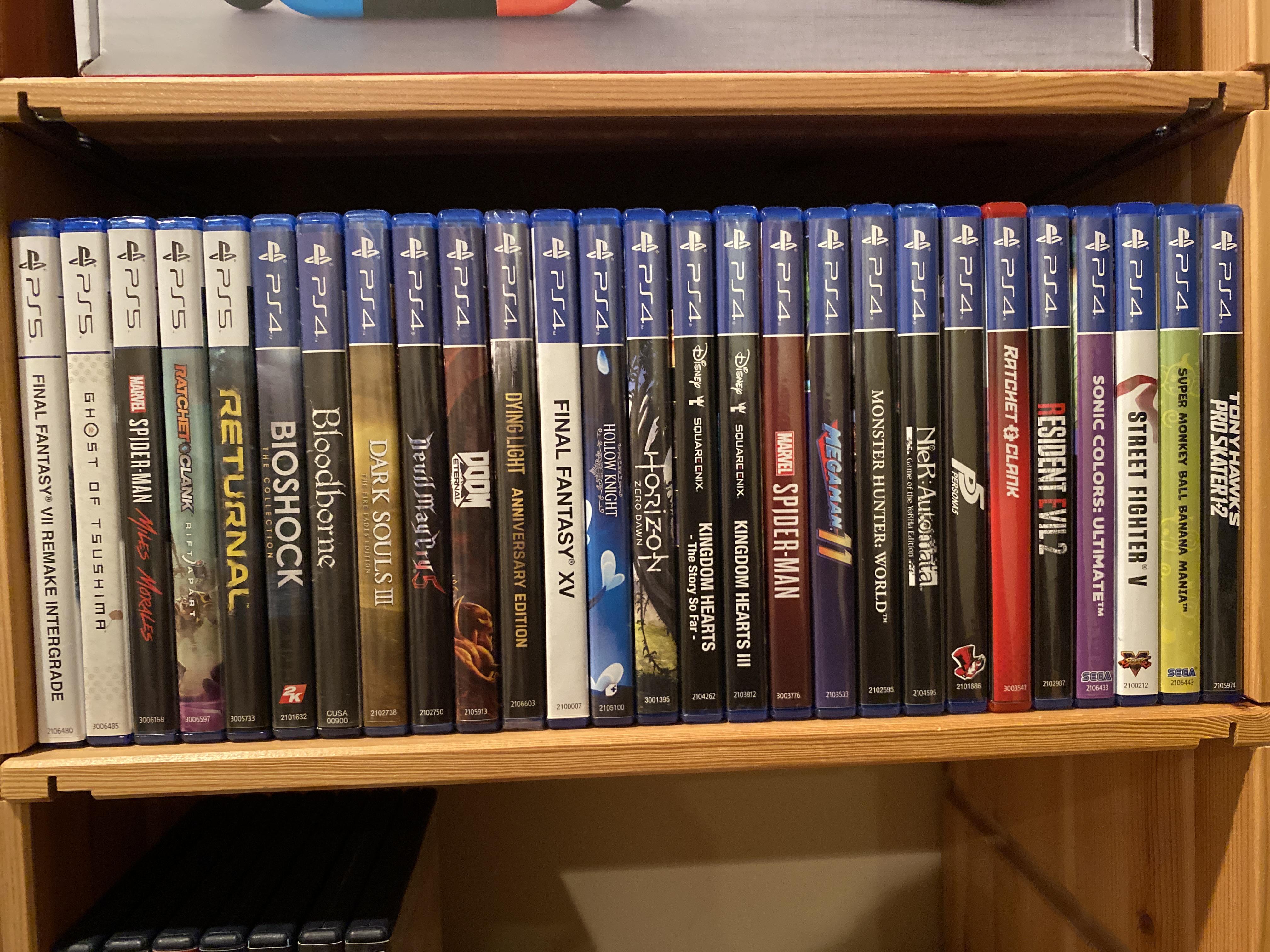 Filled my first shelf of Ps4/5 games r/gamecollecting