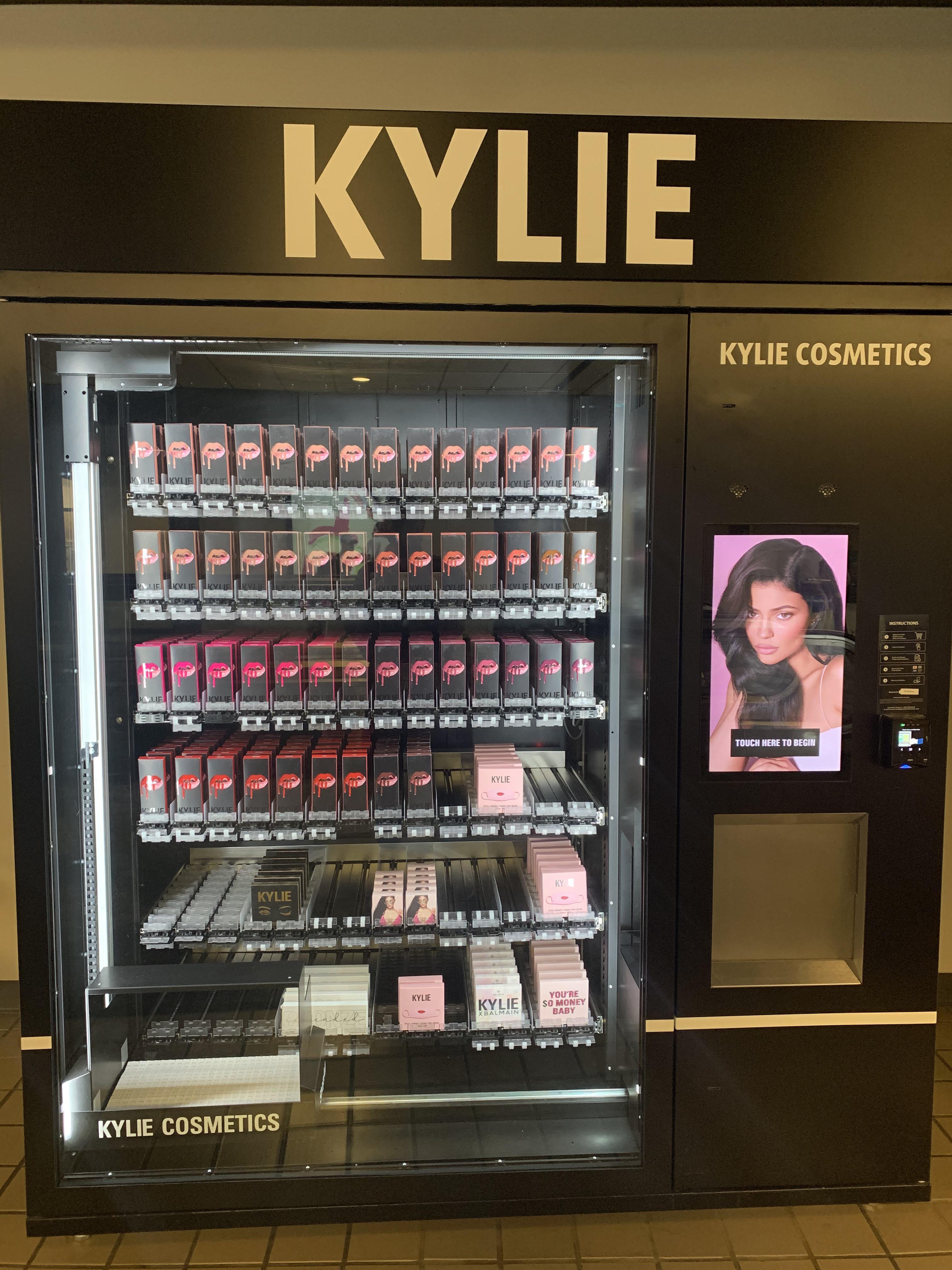 I’m at the airport and there is a Kylie Cosmetics vending machine