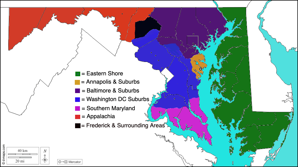 Maryland Geographical Divides r/maryland