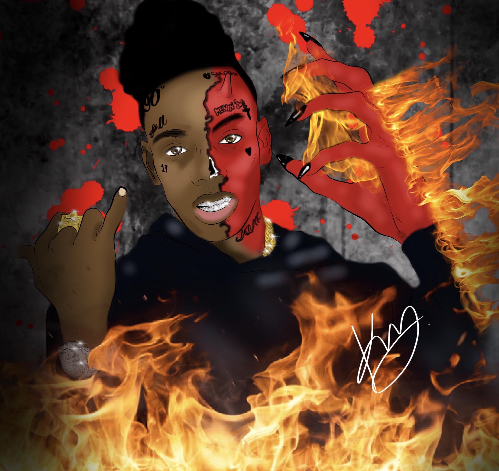 First time posting so heres my fan art of YNW Melly. Feedback is