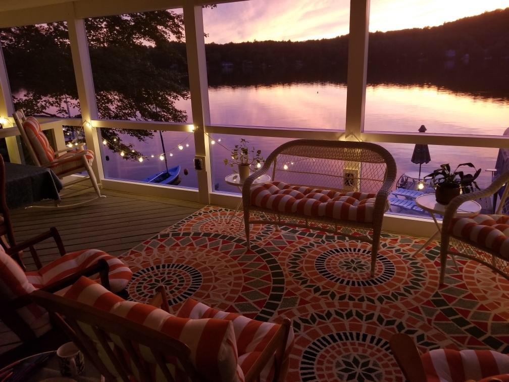 View from our porch. Big Alum Lake, MA r/CozyPlaces