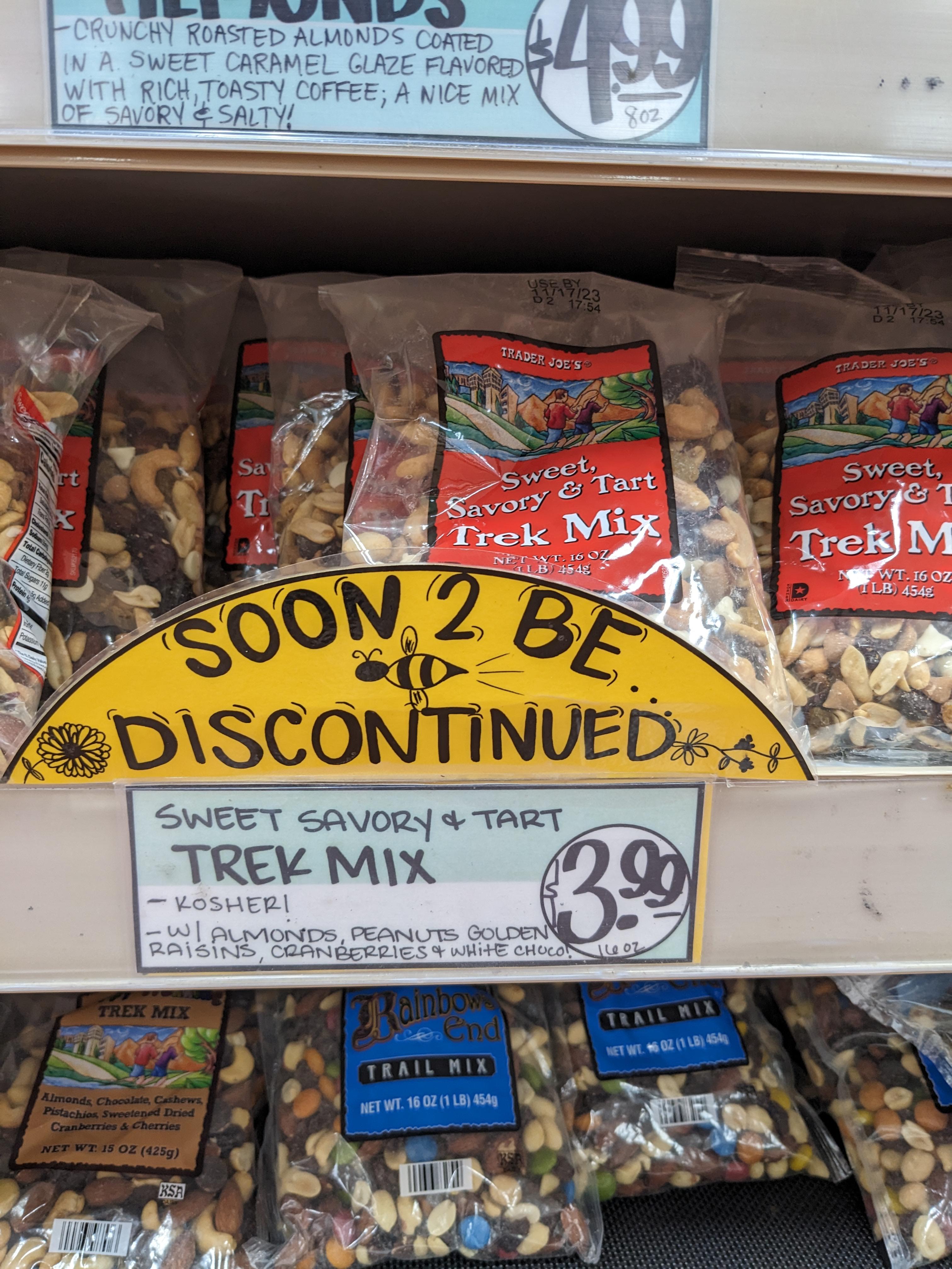 The first time I've seen a sign letting customers know a product is going to be discontinued