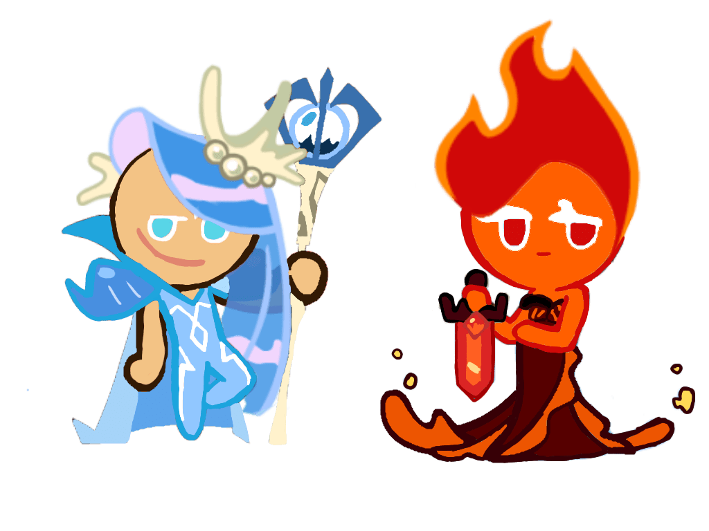 Sea spirit cookie and fire fairy cookie r/Cookierun