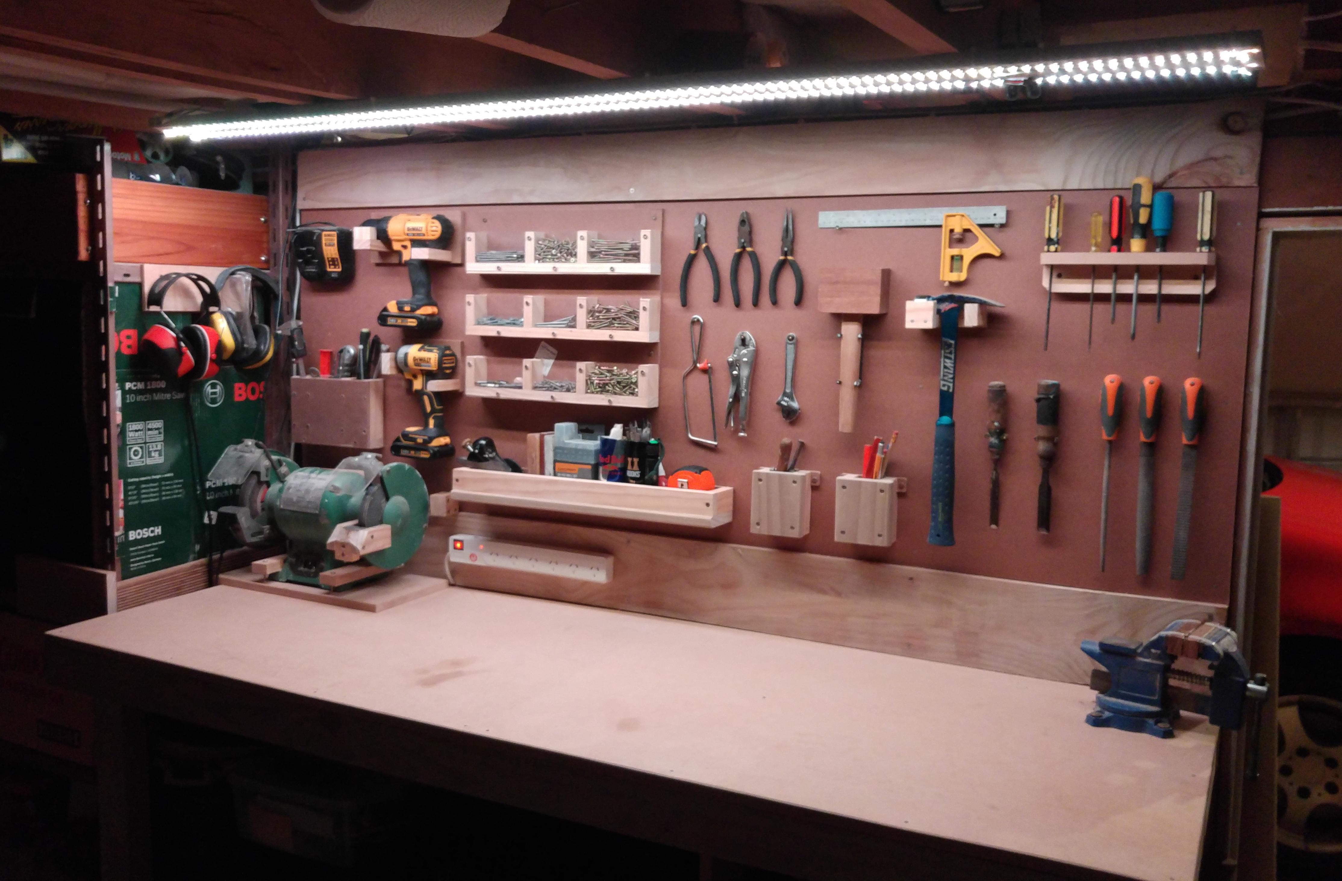 Installed some RGB LEDs over my workbench. Being able to perfectly tune