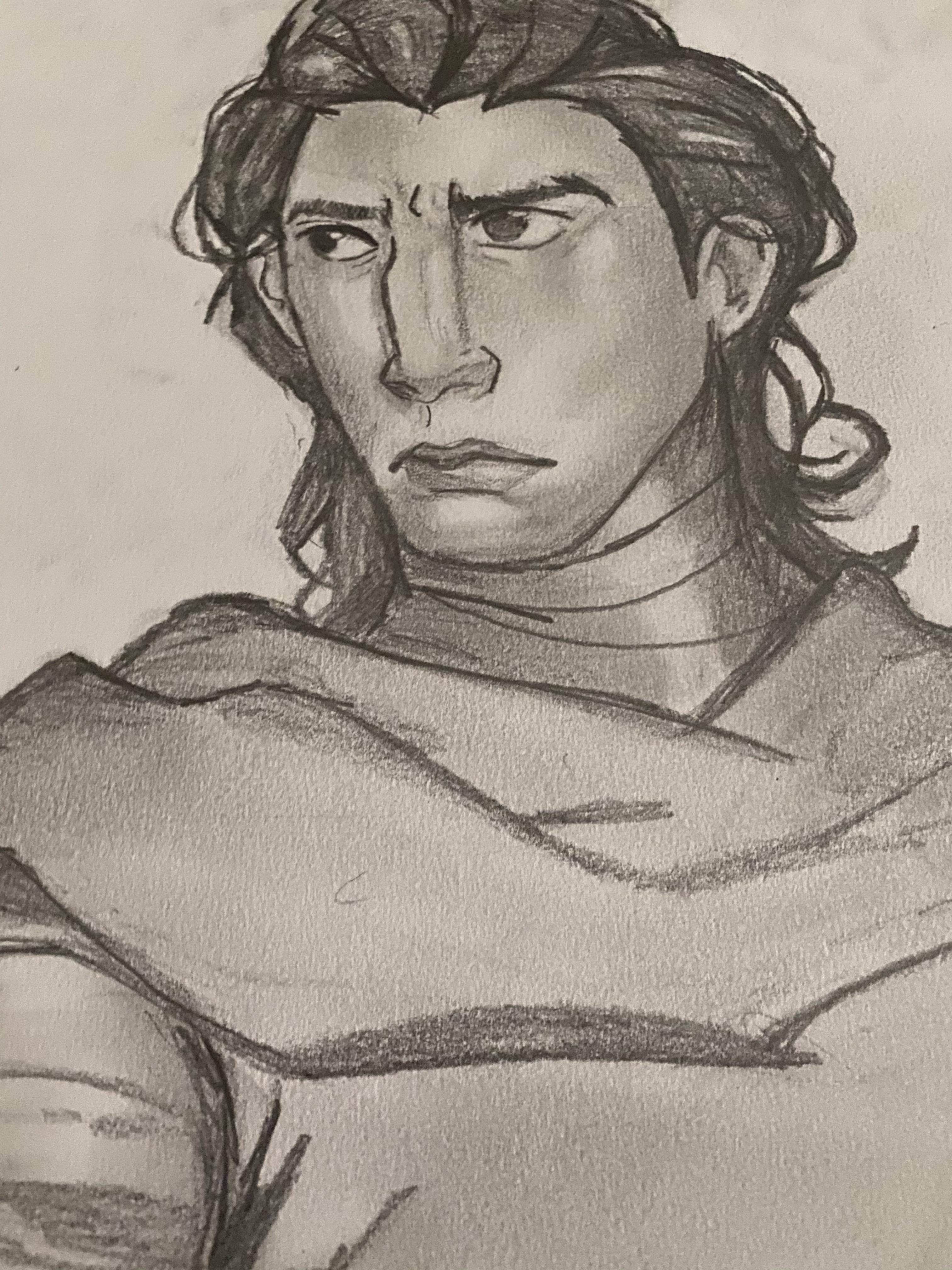 My friend did a drawing on Adam Driver as Kylo Ren, how do you guys like it? adamdriver