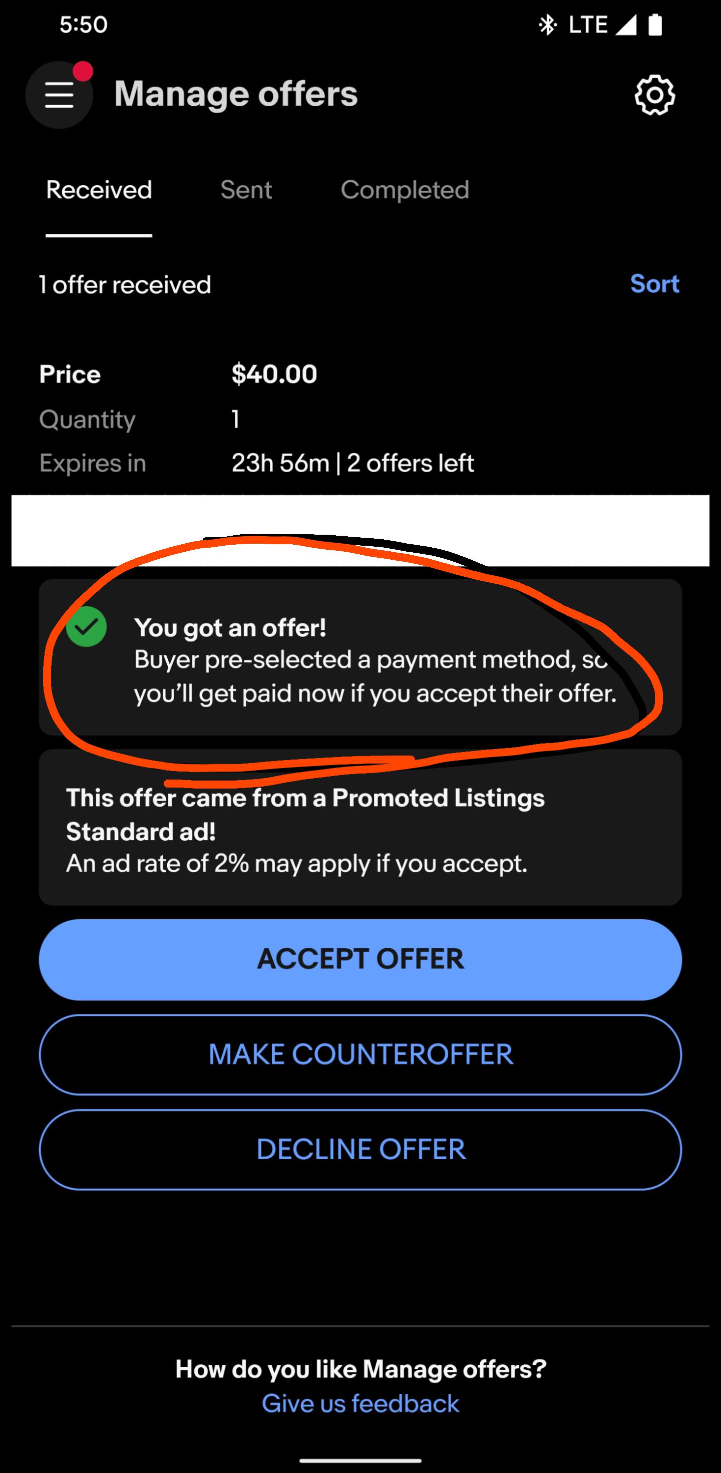 I'll be a lot more likely to accept a slightly lower offer when I see