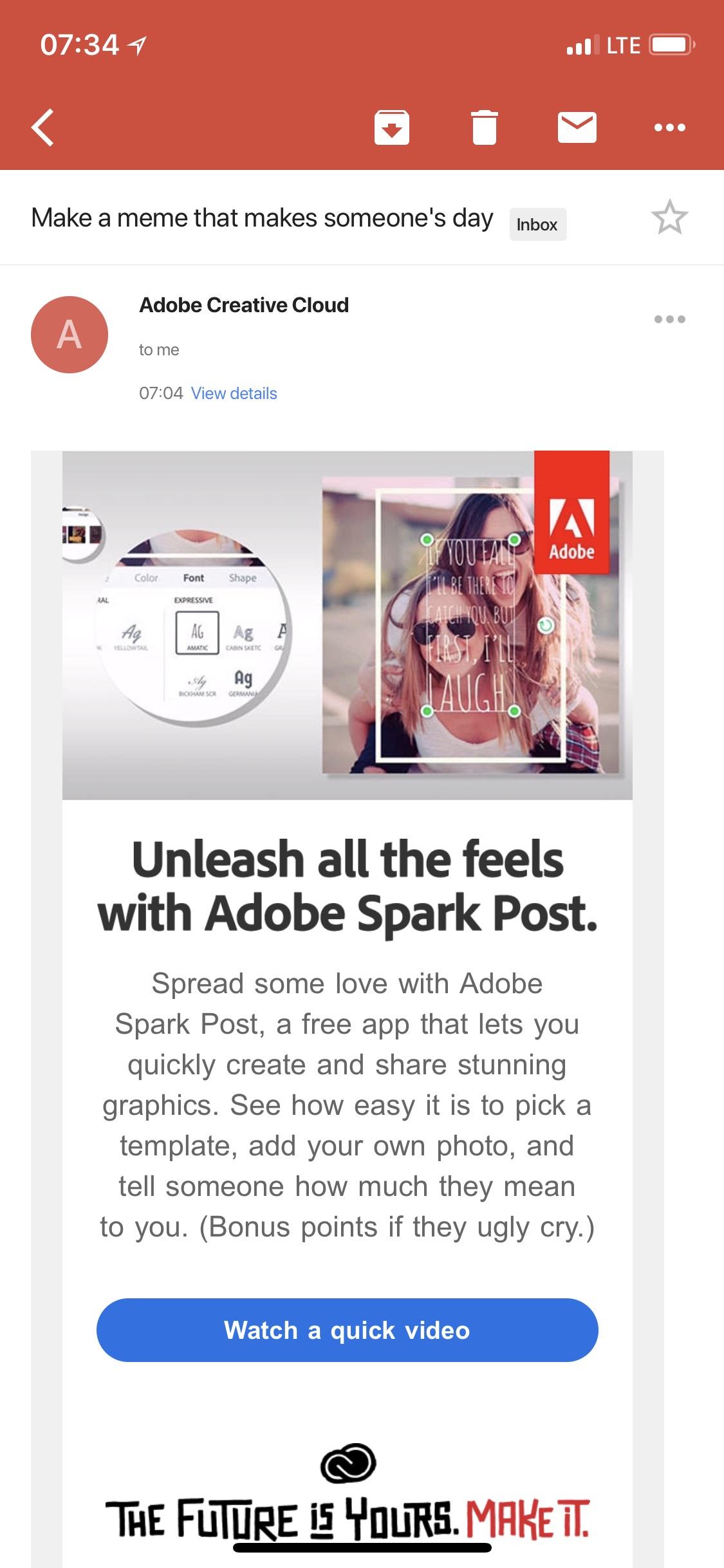 Adobe trying to be one of the kids with the title of this email