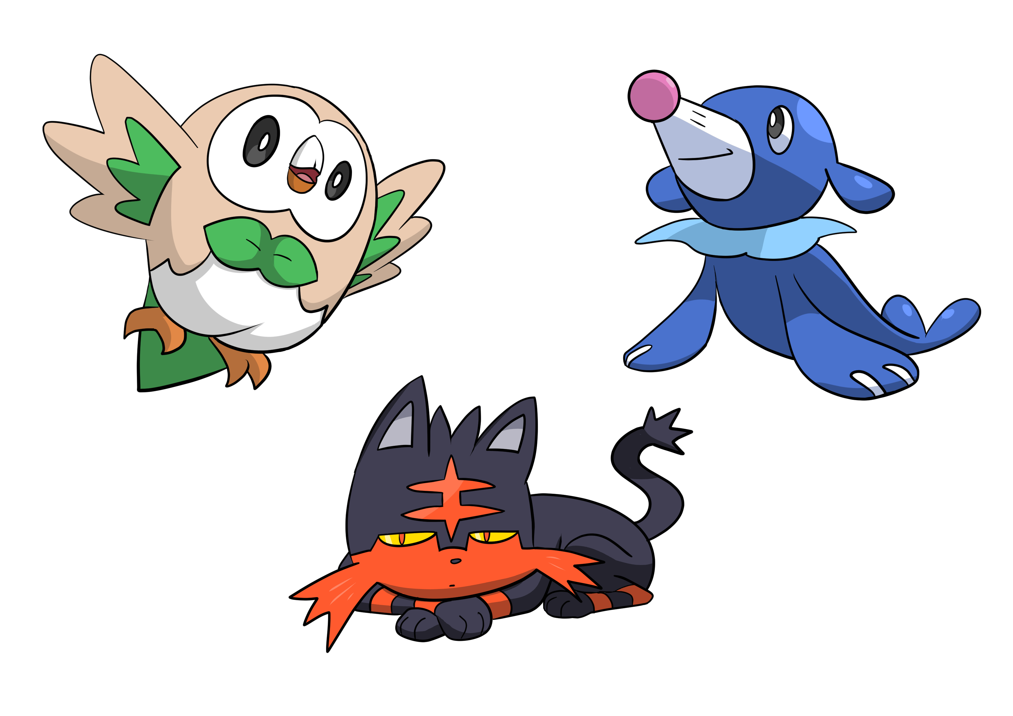 Sun and Moon's starter Pokemon! pokemon