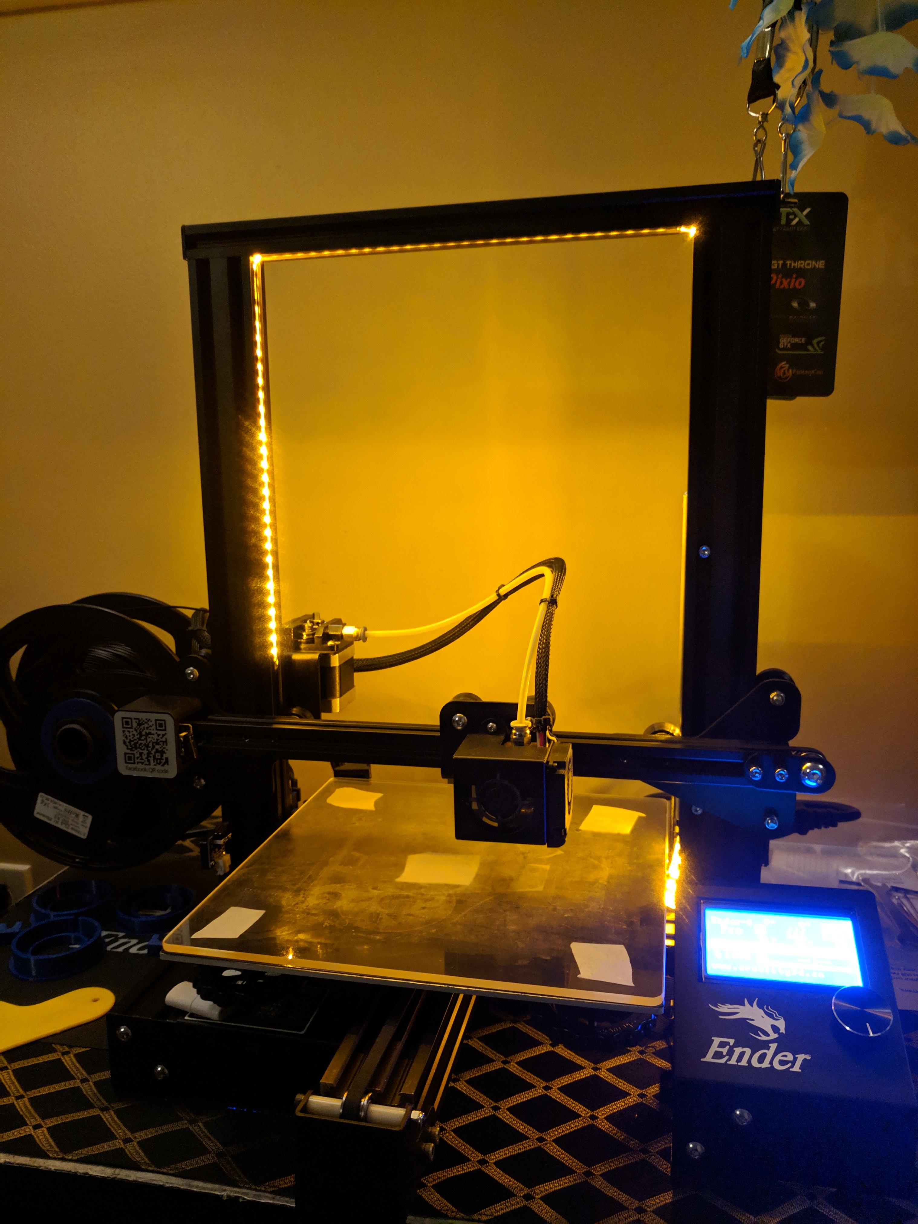 I managed to squeeze in LED strip lights inside the aluminum extrusions