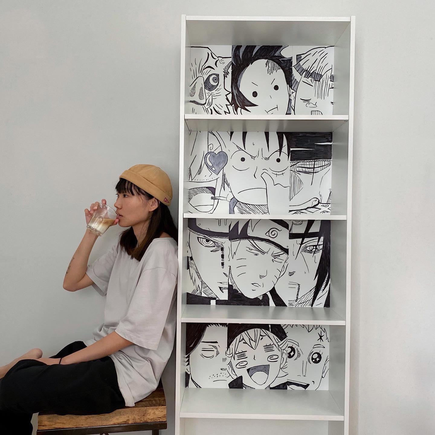 Manga bookshelf 2.0, art by me igjynwaye r/OnePiece
