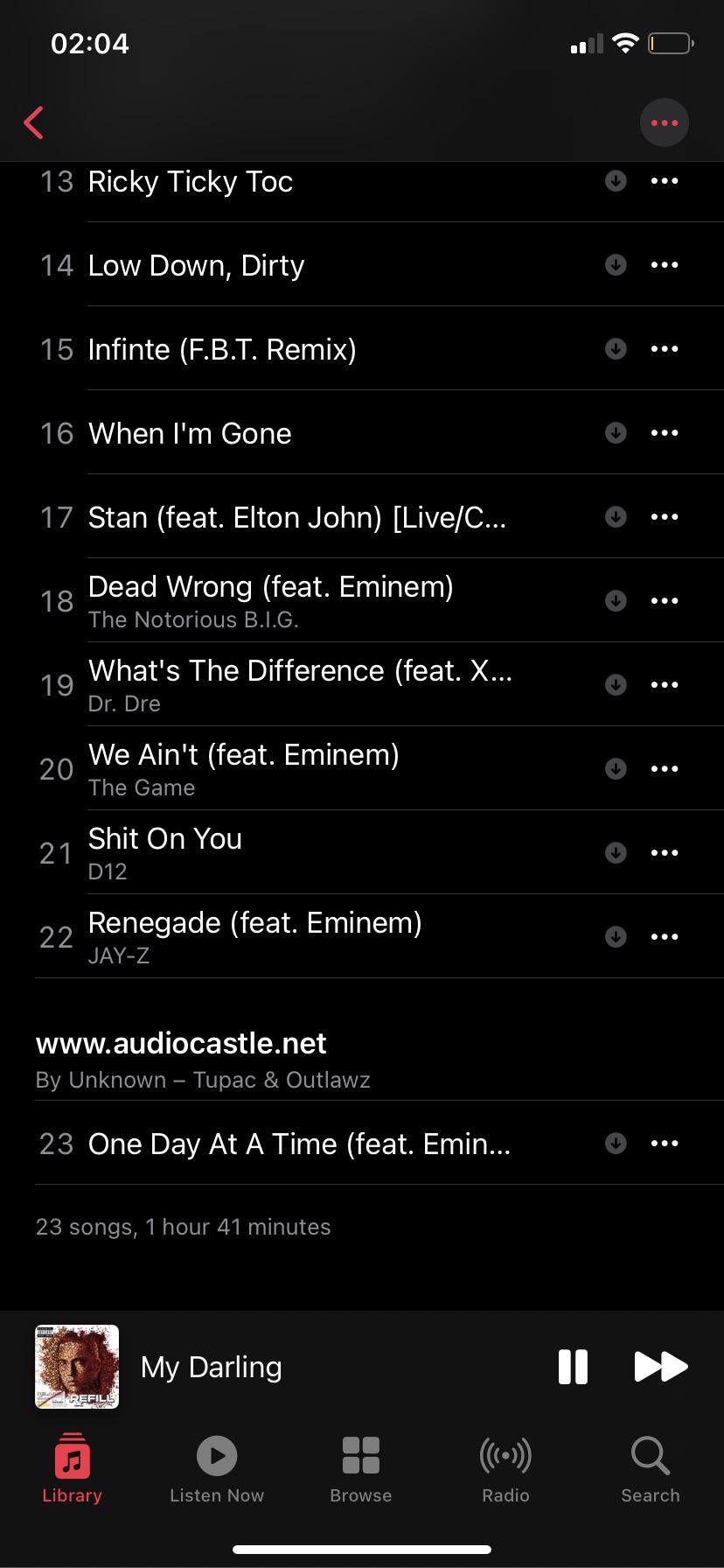 Why does the music app display the same song twice but the other with a