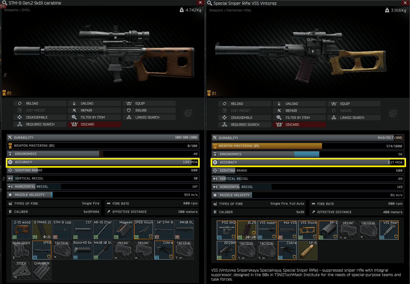 STM9 and the VSS. As niche as it is I enjoy sniping with the vss , the