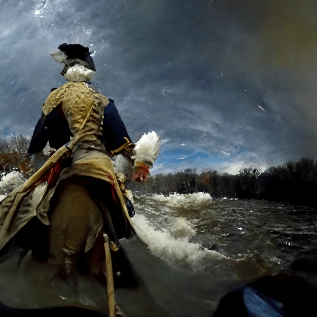 GoPro footage of Washington crossing the Delaware River r
