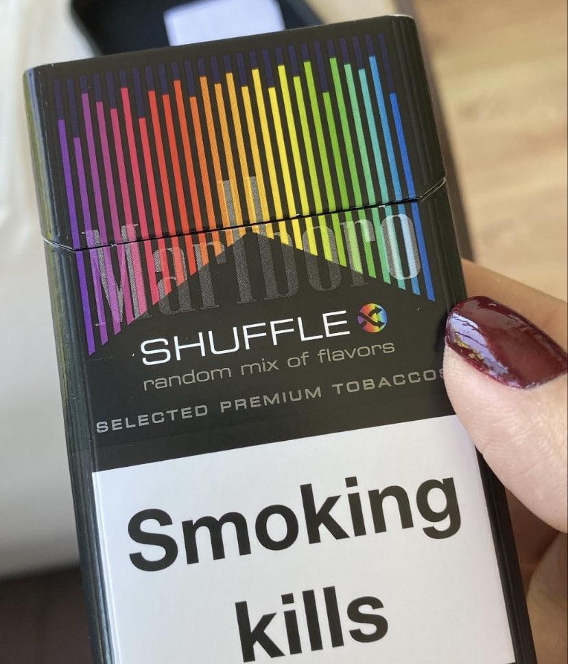marlboro shuffle five different flavors of orangemint, applemint