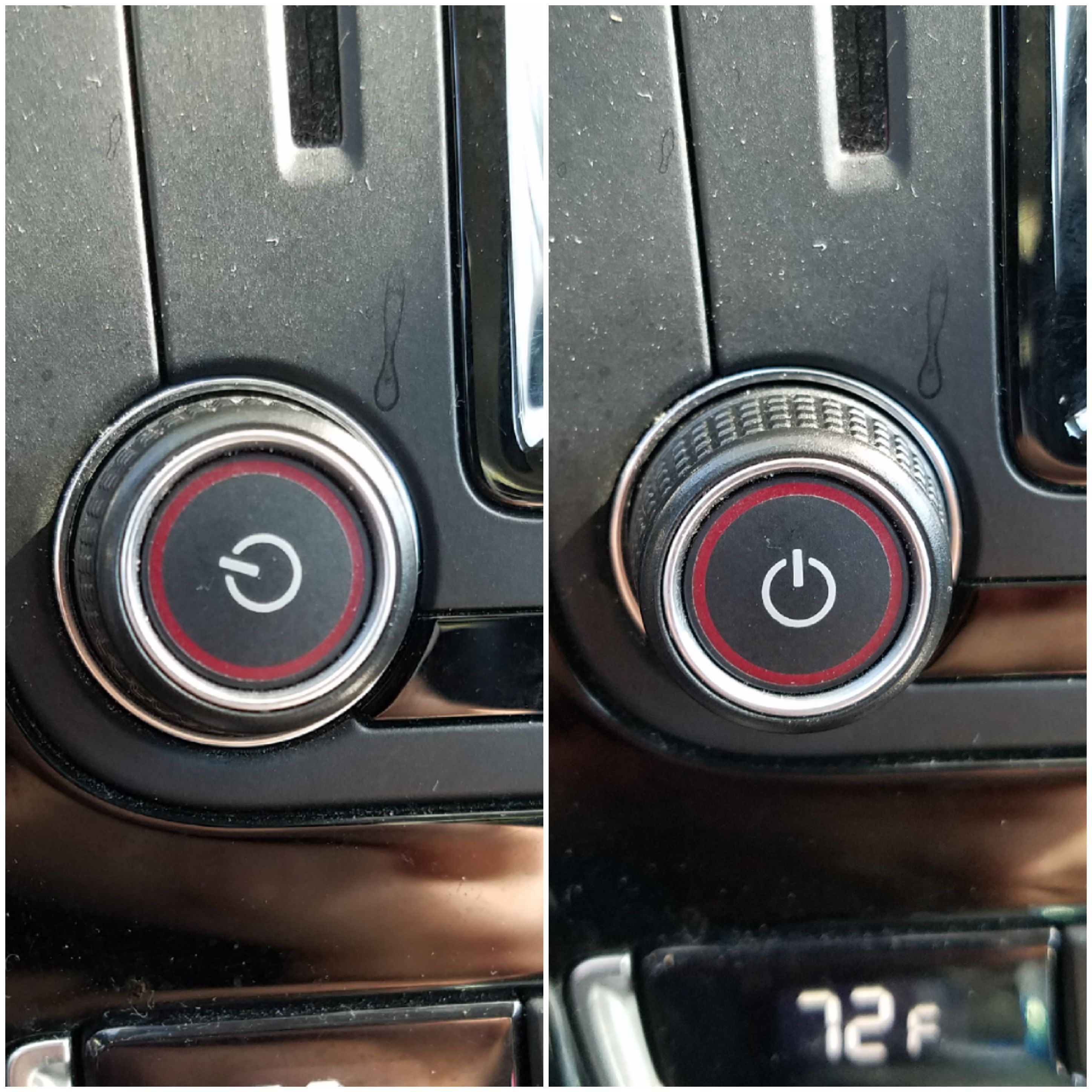 Rental car volume knob, power symbol turns too. OCD triggered. r