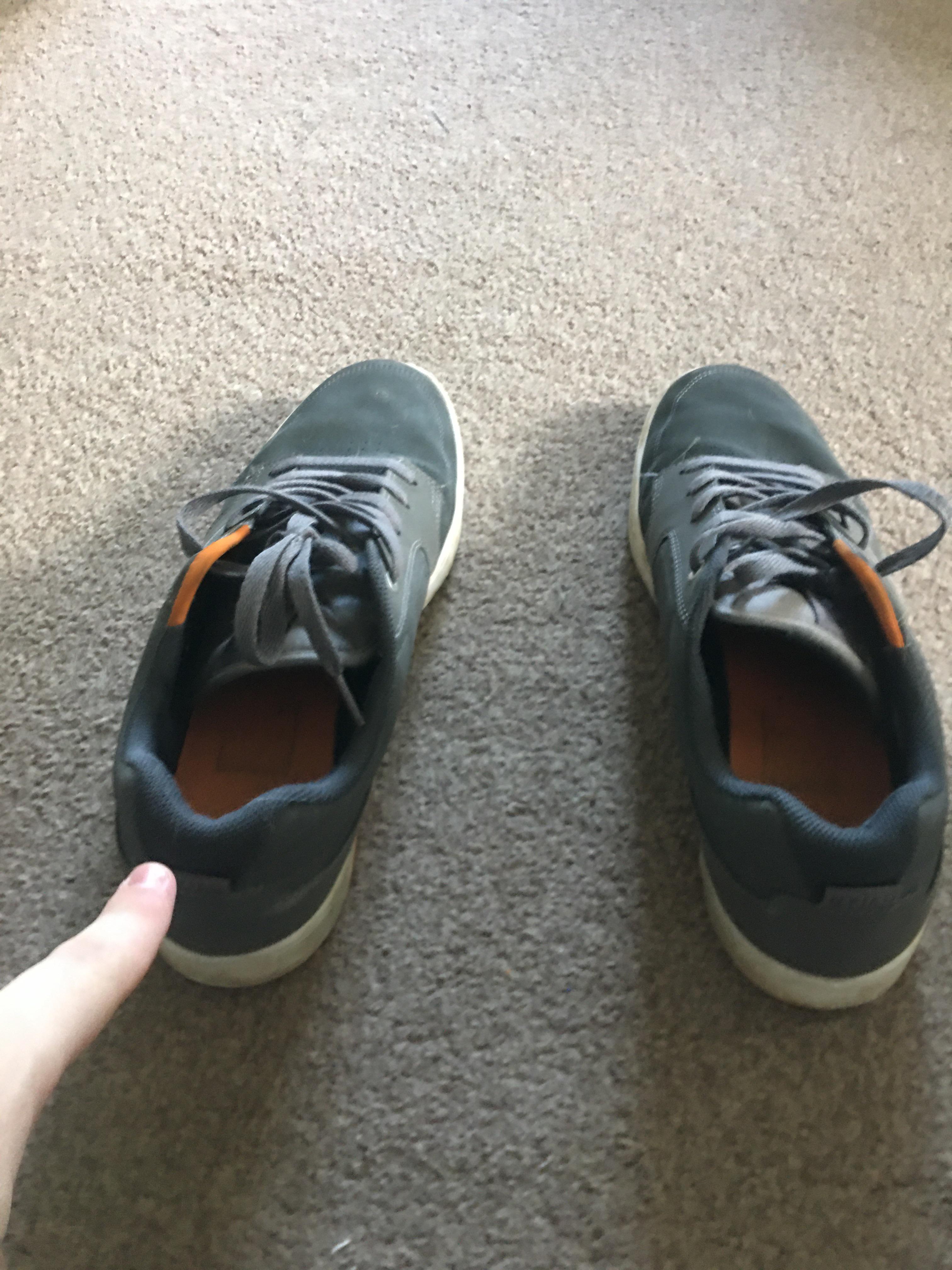 I have two shoes that are almost identical, except that one shoe is shaped so that it fits my