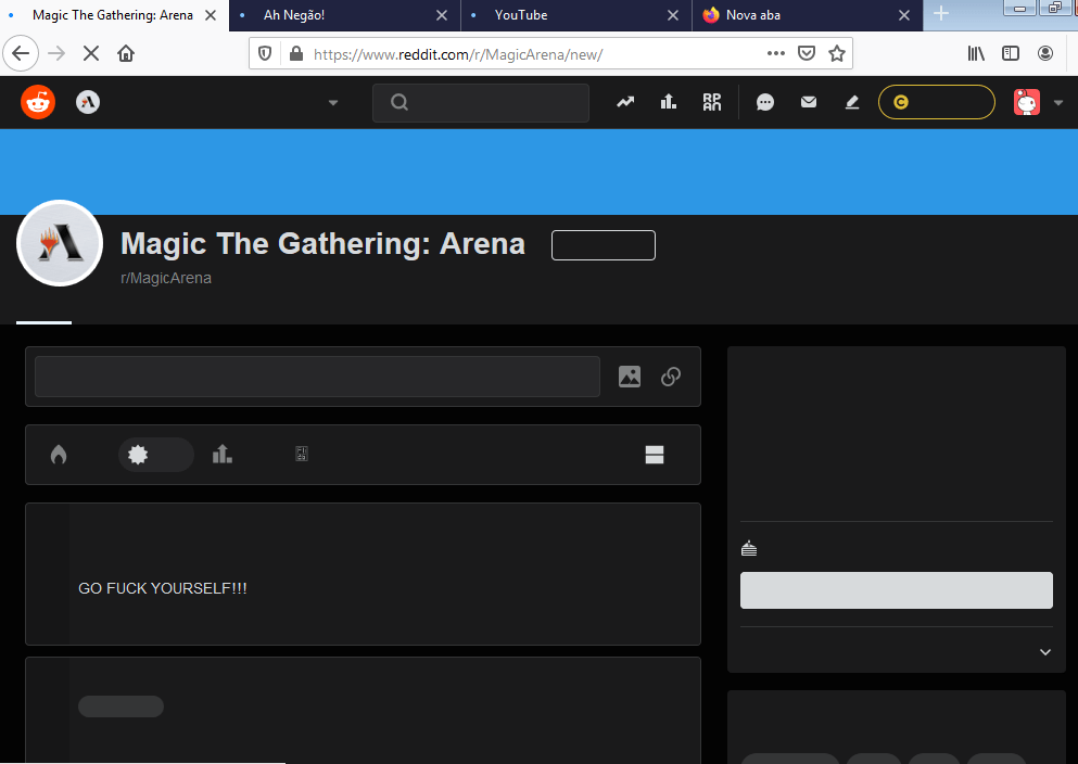 The Magic Arena Subreddit is a very friendly and place. magicthecirclejerking